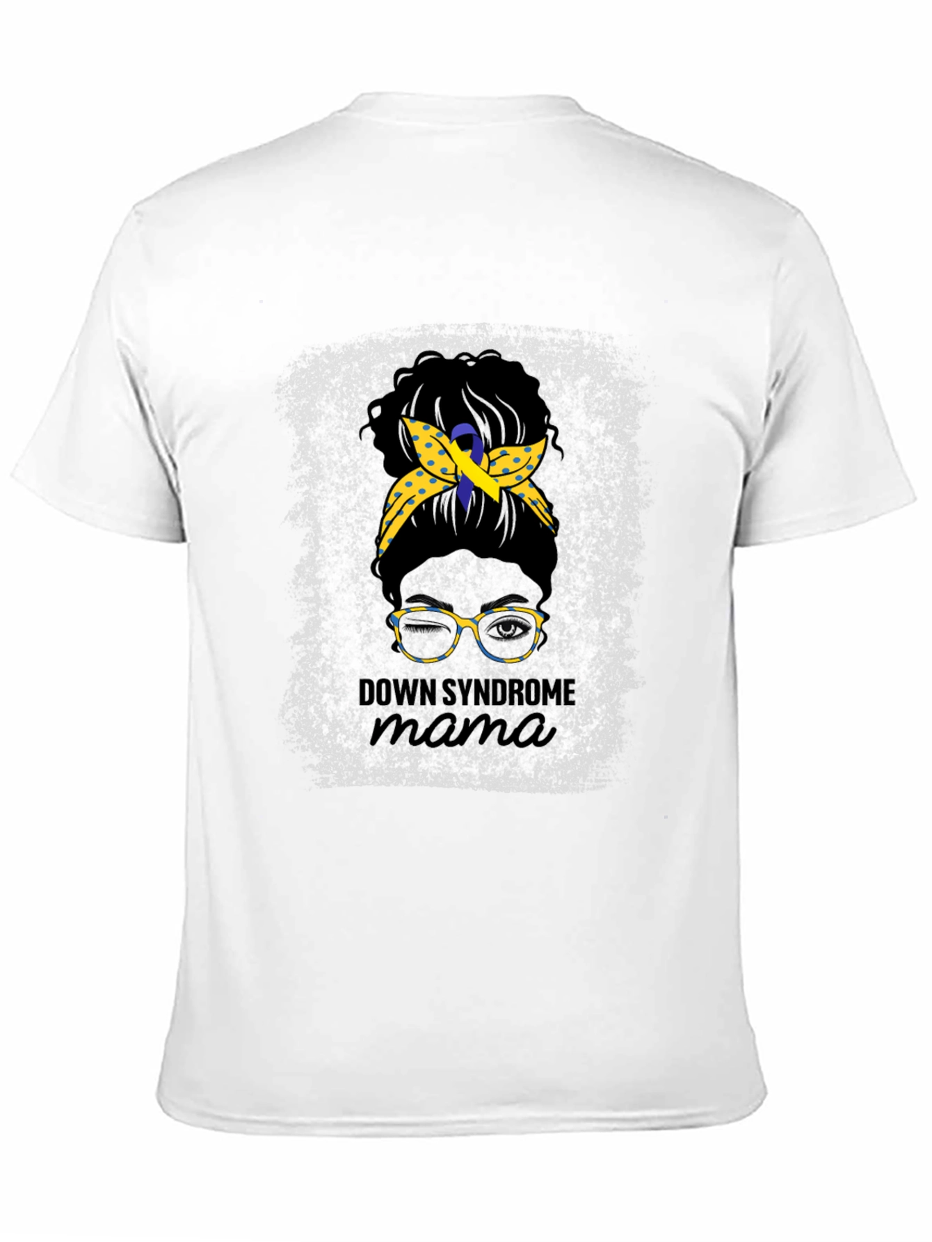 Down Syndrome Mama Messy Bun T-Shirt - 11