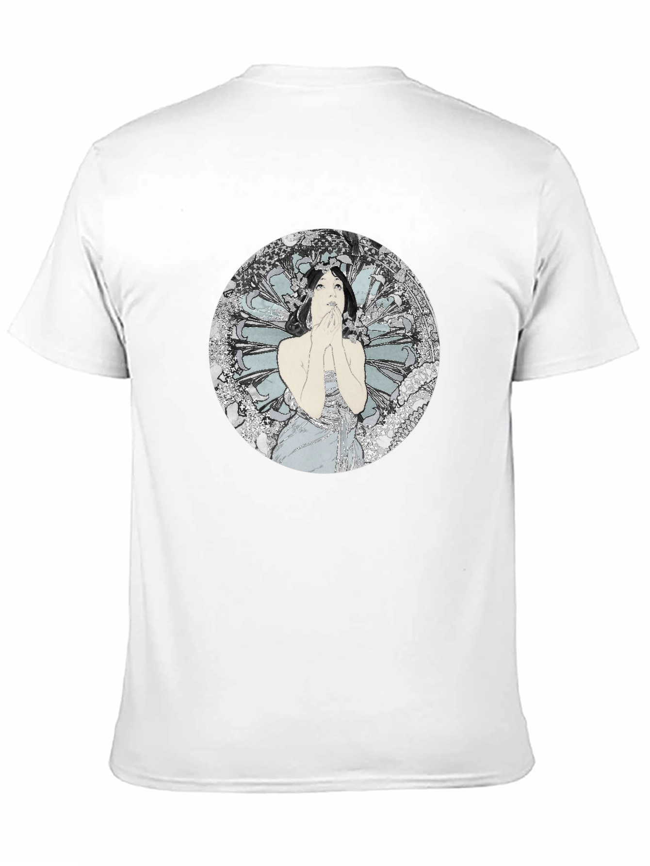 Black Art Nouveau Woman Graphic Tee - Black view 11