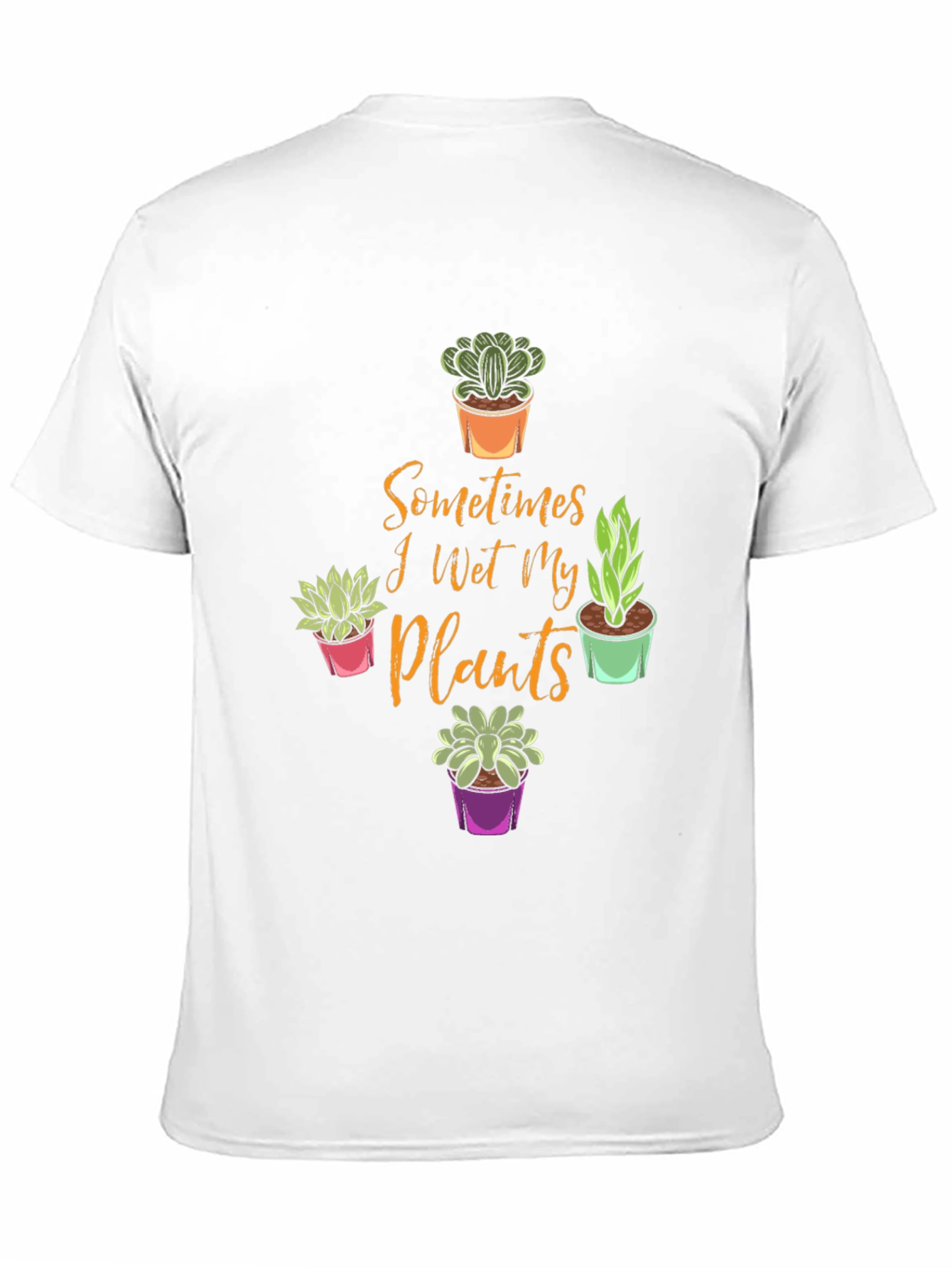 Black Funny Plant Lover T-Shirt - Sometimes I Wet My Plants view 11