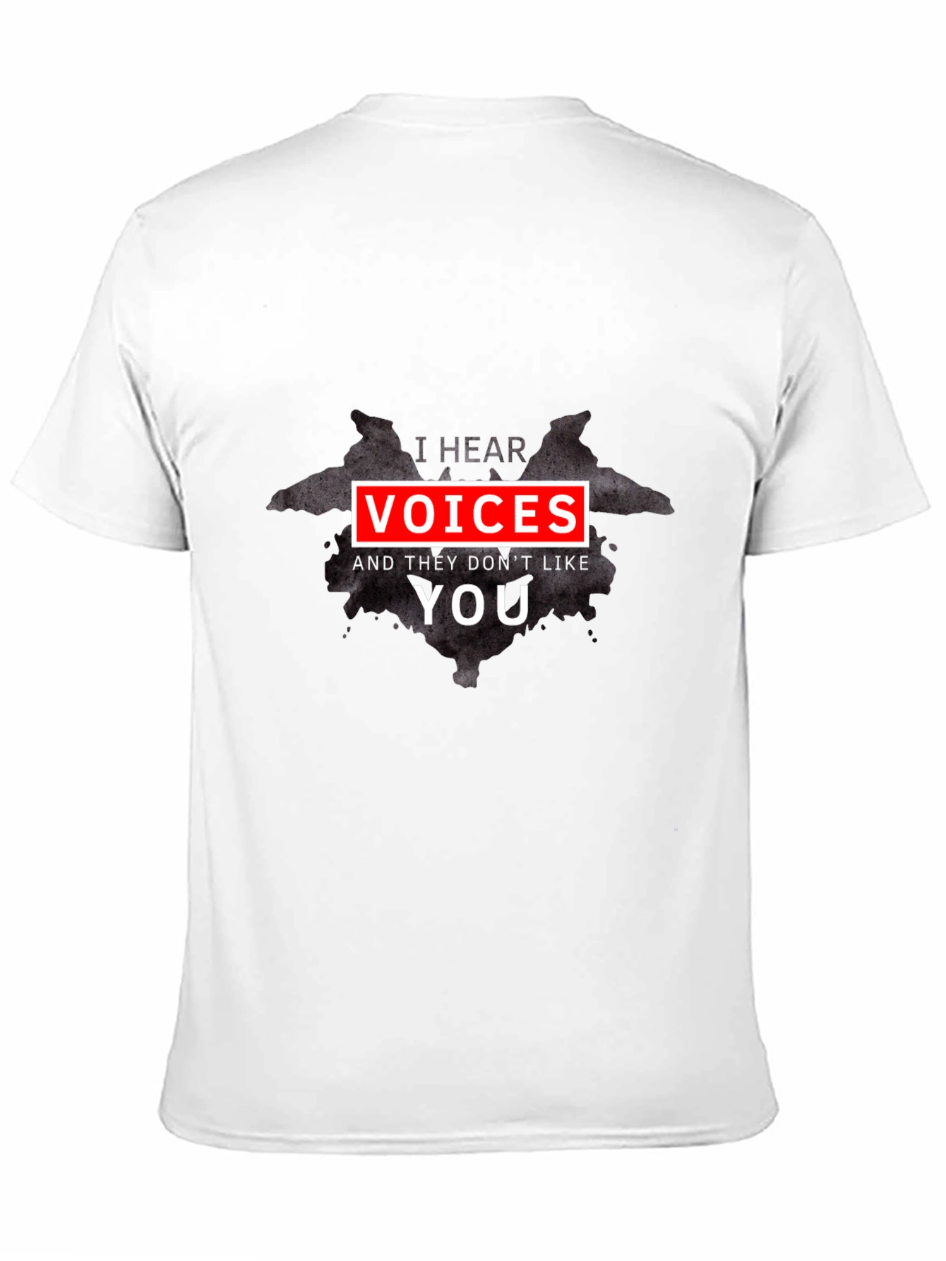 Black I Hear Voices Funny Black T-Shirt view 11
