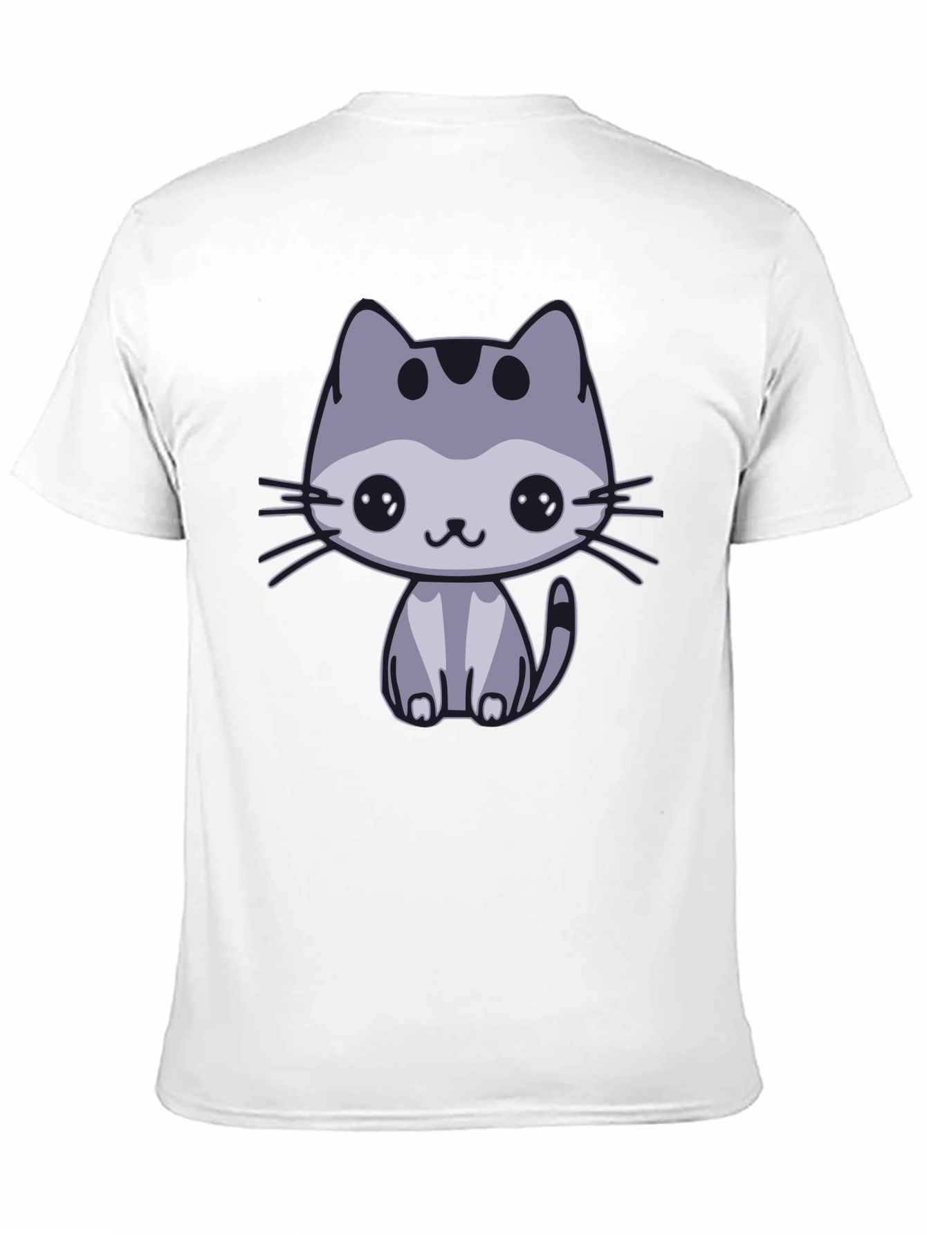 Black Cute Cat Graphic Black T-Shirt view 11