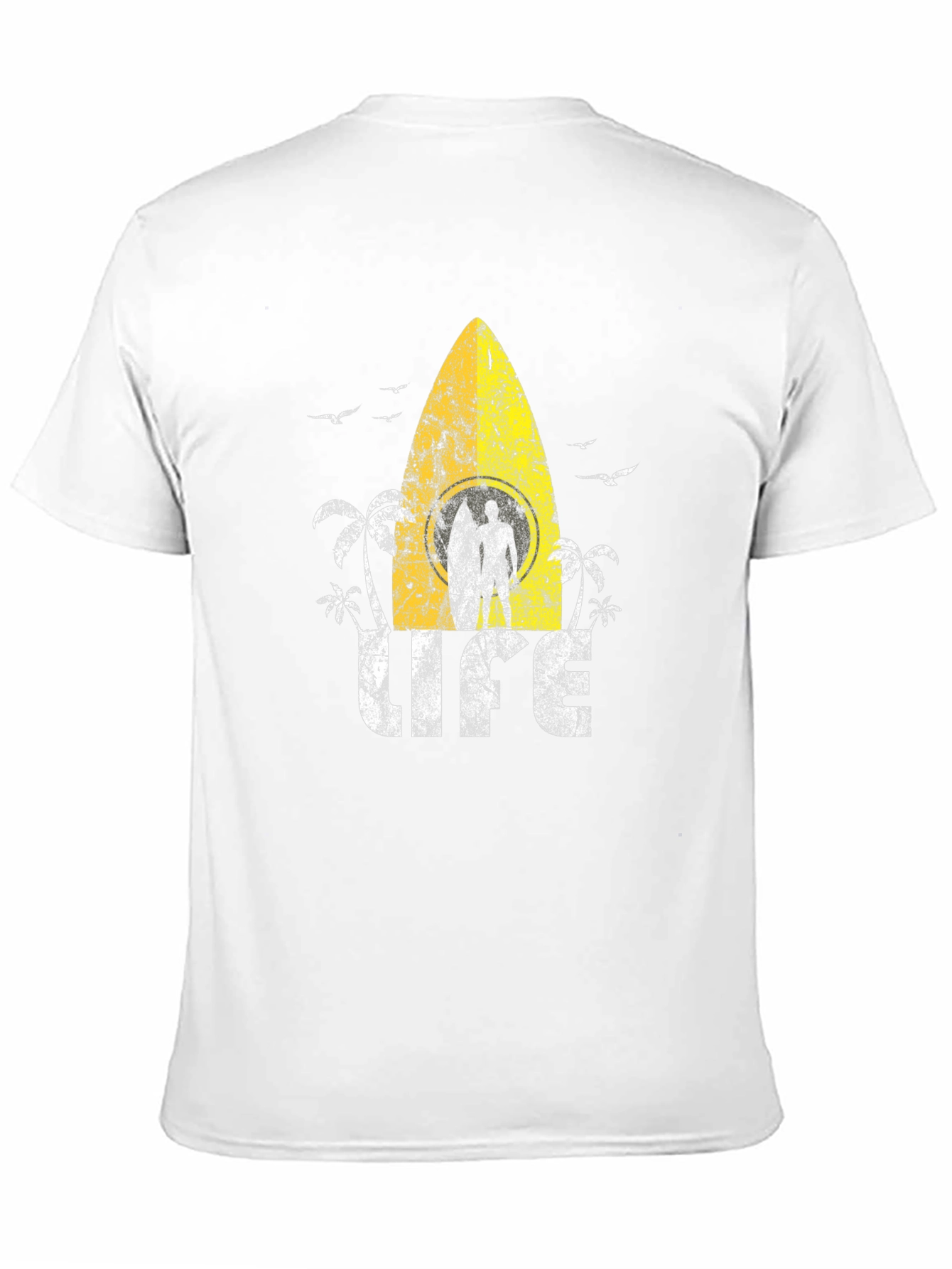 Black Surf Life T-Shirt - Distressed Design view 11