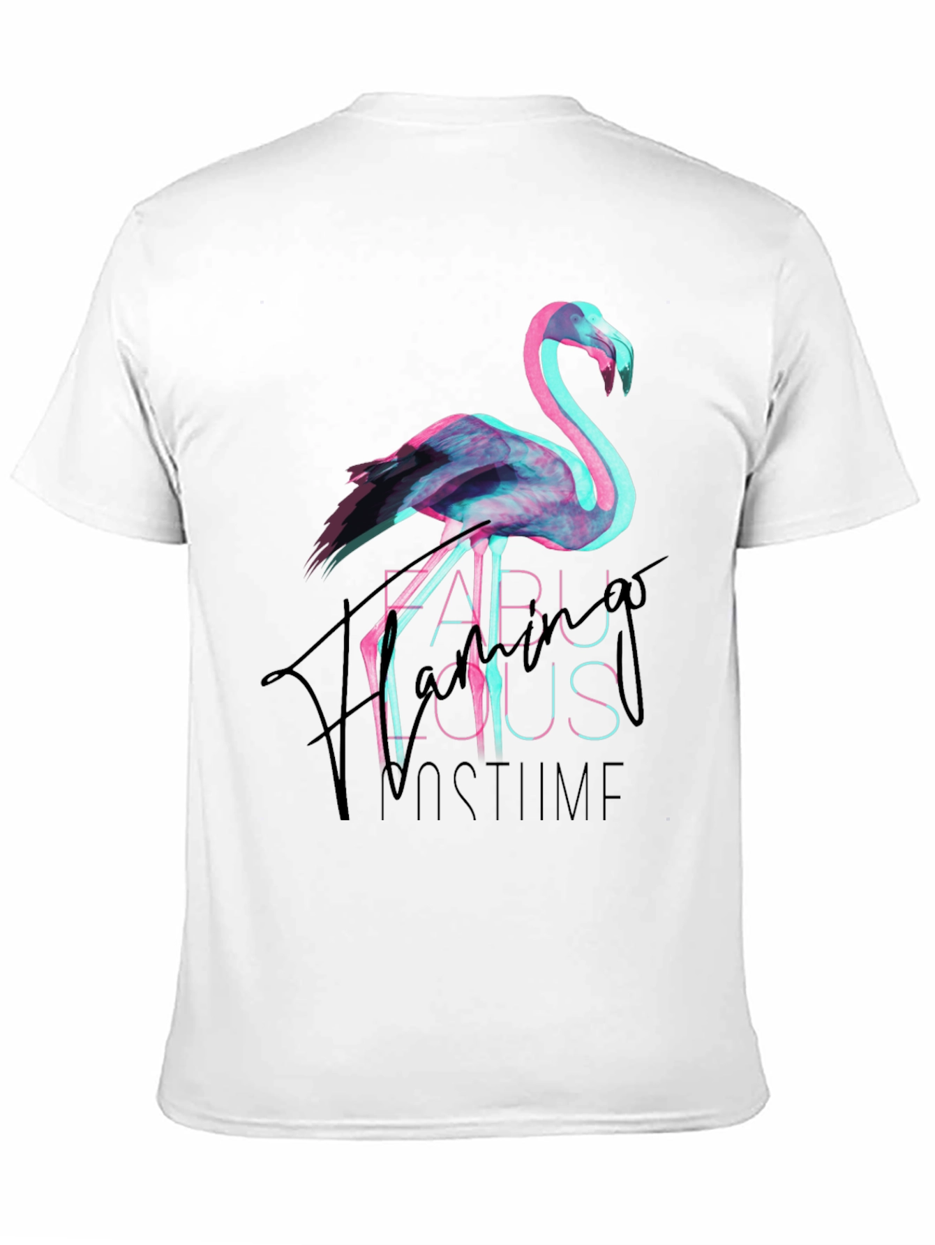 Black Fabulous Flamingo Costume Party Tee view 11