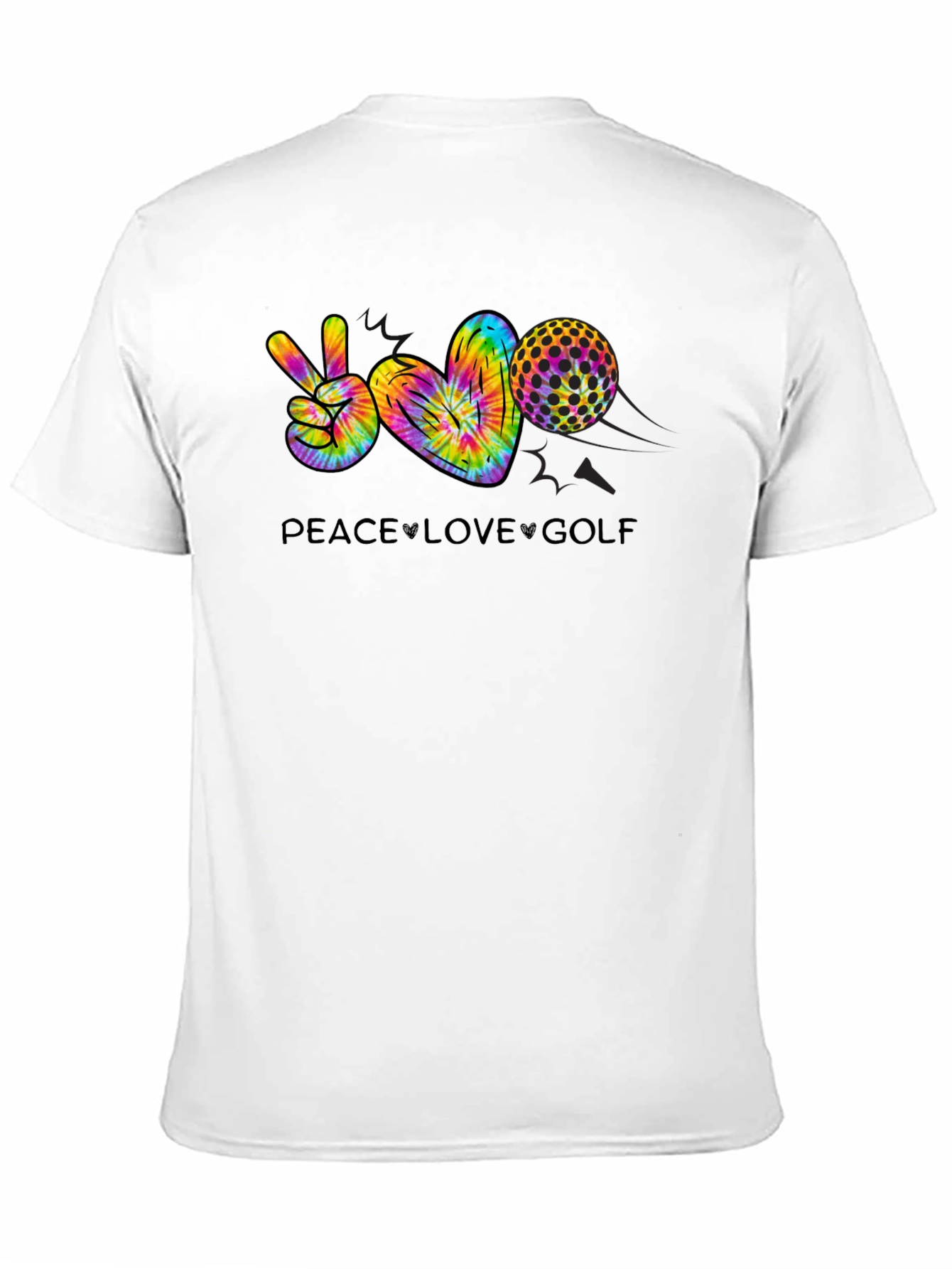 Black Peace Love Golf T-Shirt view 11