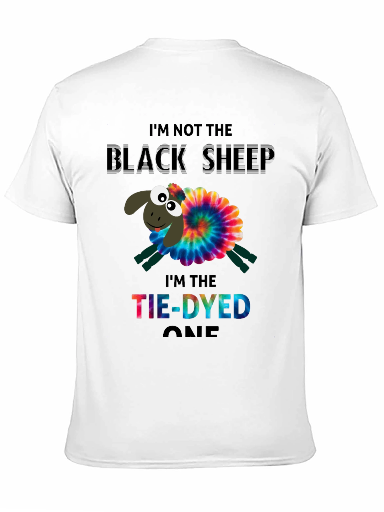 Black Tie-Dyed Sheep Graphic Tee view 11