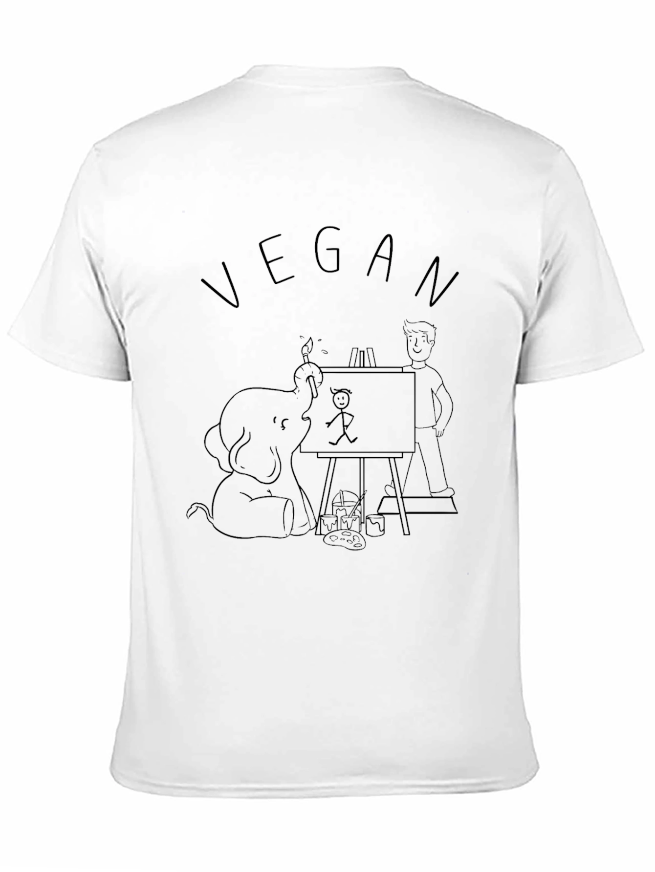 Black Vegan Elephant Artist T-Shirt view 11