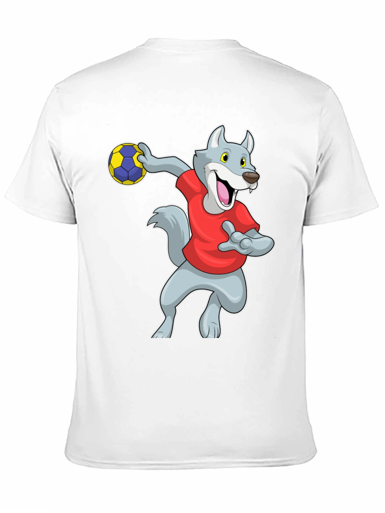 Black Wolf Handball Player Graphic T-Shirt view 11
