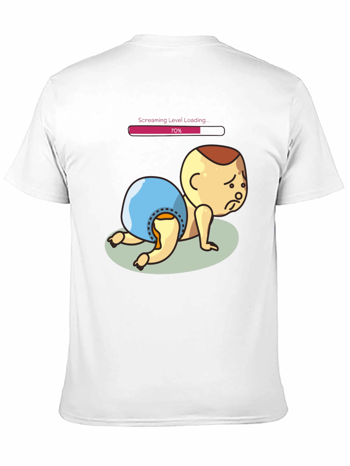 Black Screaming Level Loading Baby Graphic T-Shirt view 11