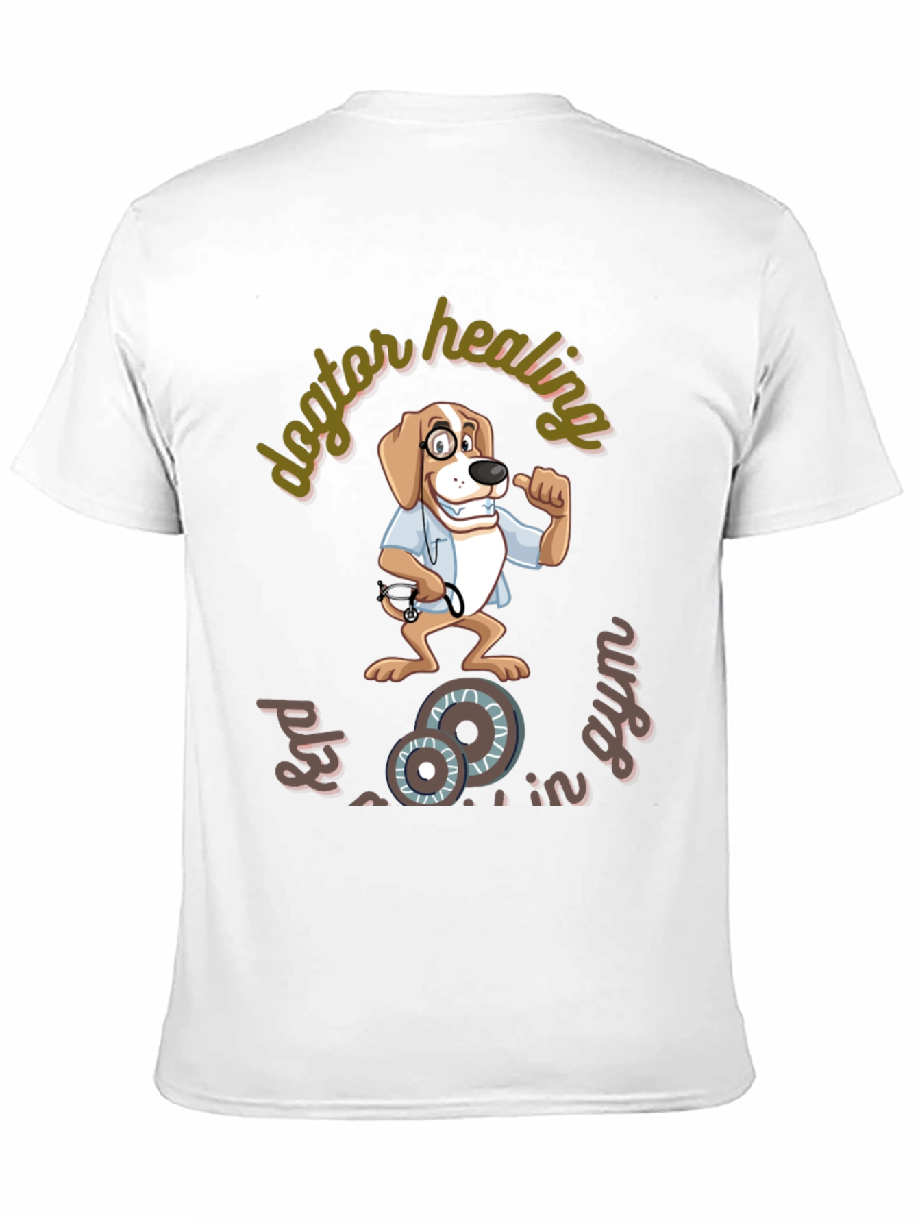Black Doctor Healing Dog Gym T-Shirt view 11