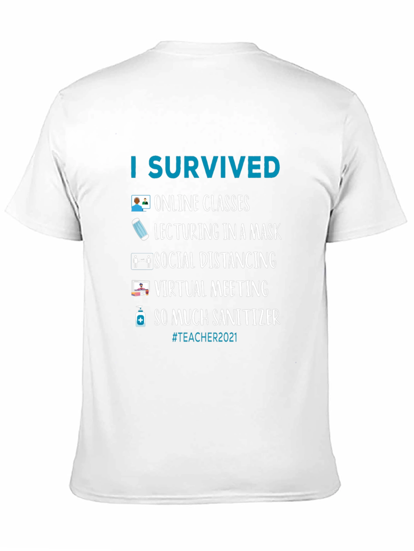 Black I Survived Teacher 2021 T-Shirt view 11