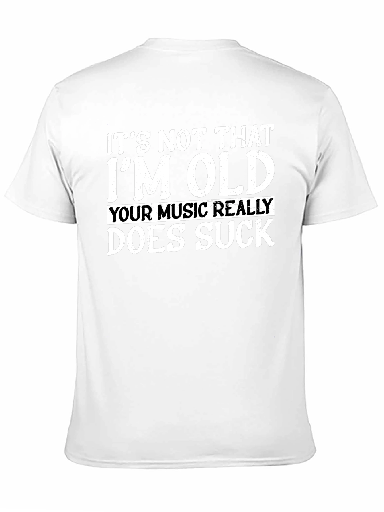 Black Funny Old Music Sucks Graphic T-Shirt view 11
