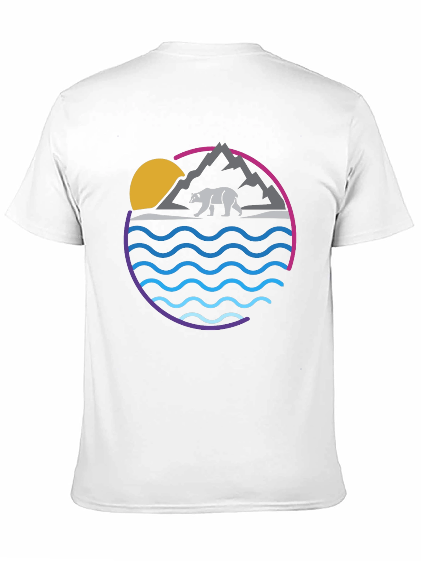 Bear Mountain Wave Graphic Tee - Cool Nature Shirt - 11