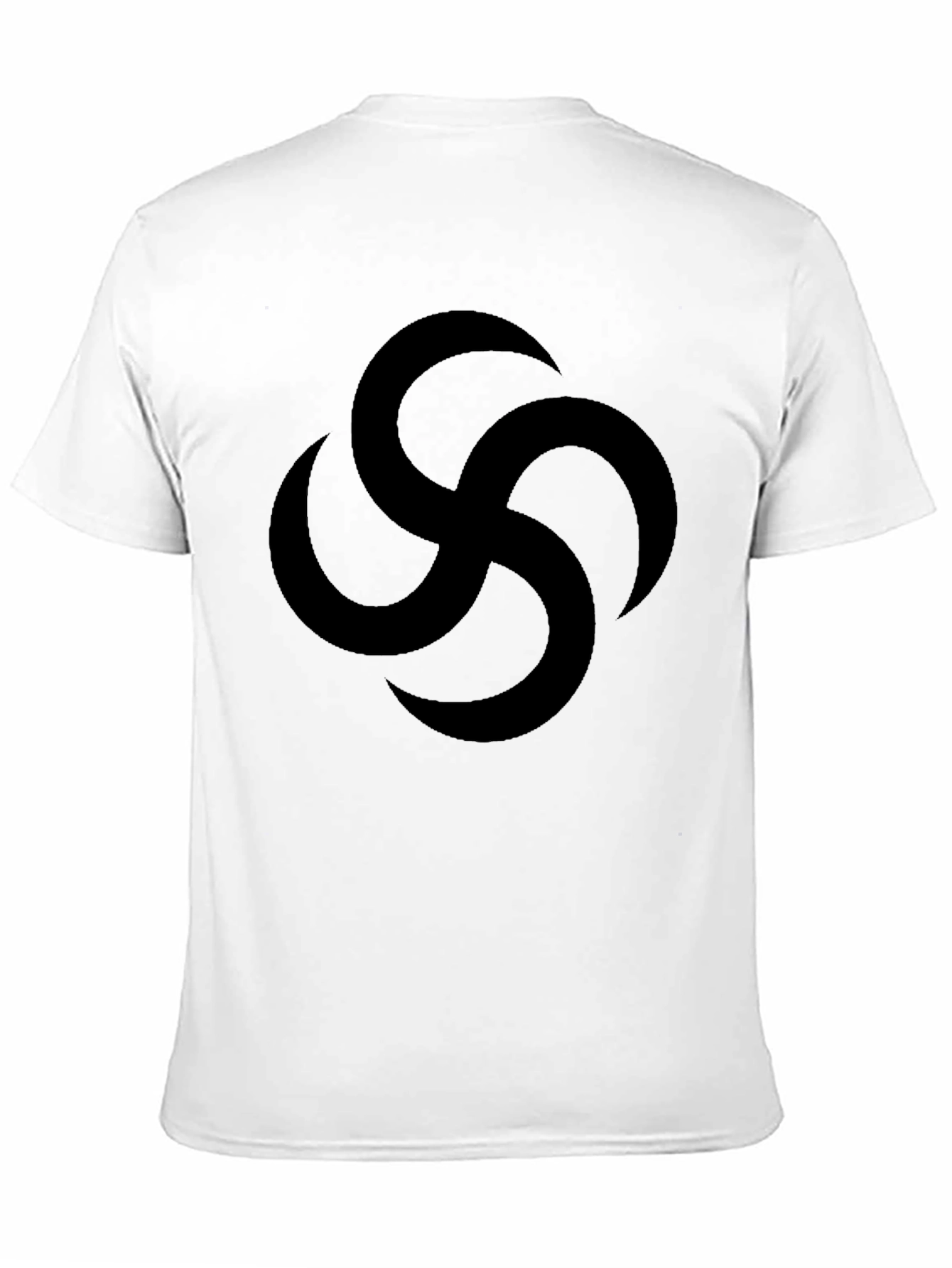 Black Black Graphic Tee with Abstract Swirl Design view 11