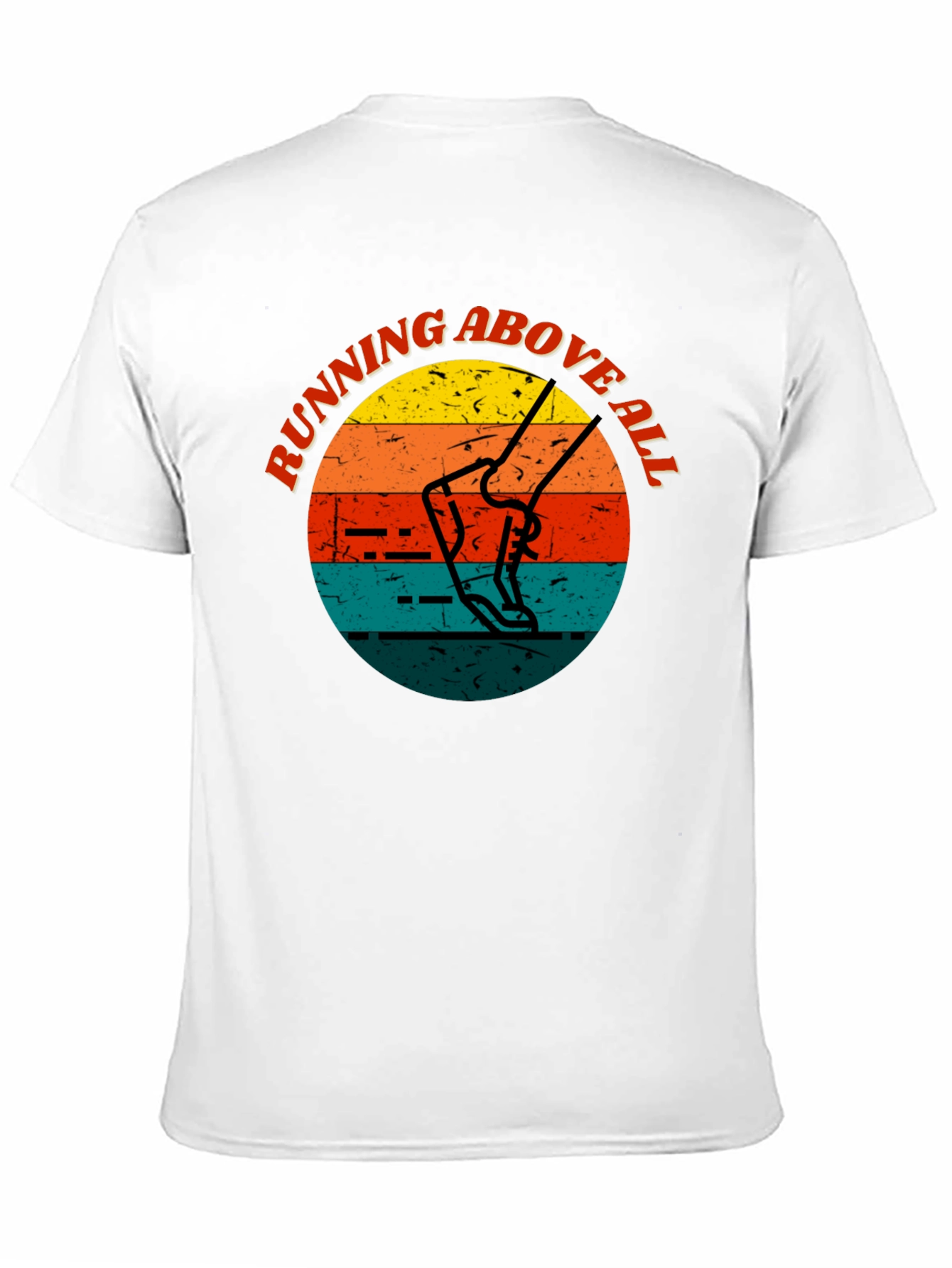 Black Running Above All Retro Style T-Shirt view 11