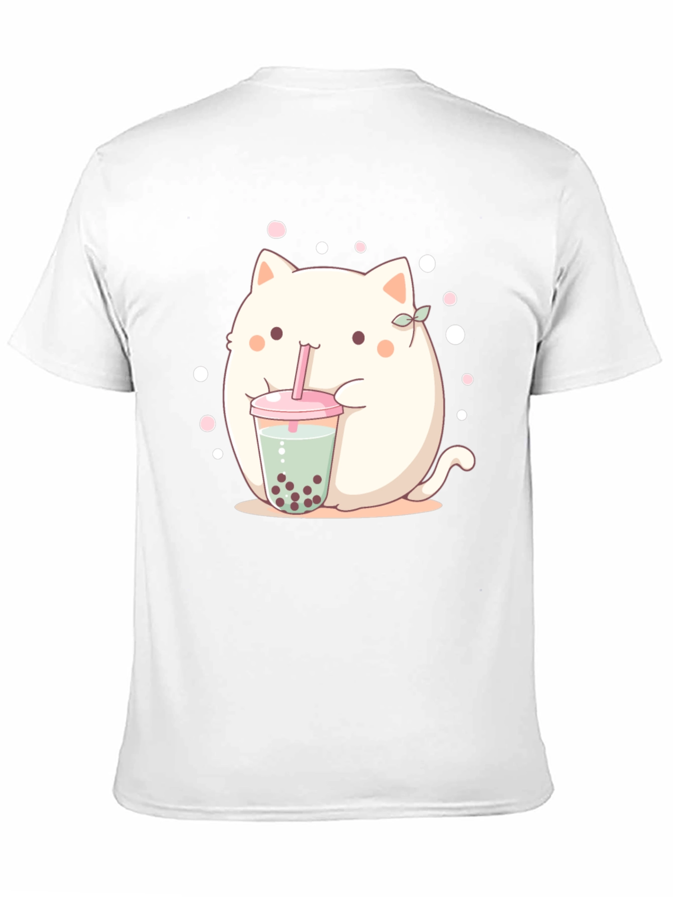 Black Cute Boba Cat T-Shirt - Kawaii Style view 11