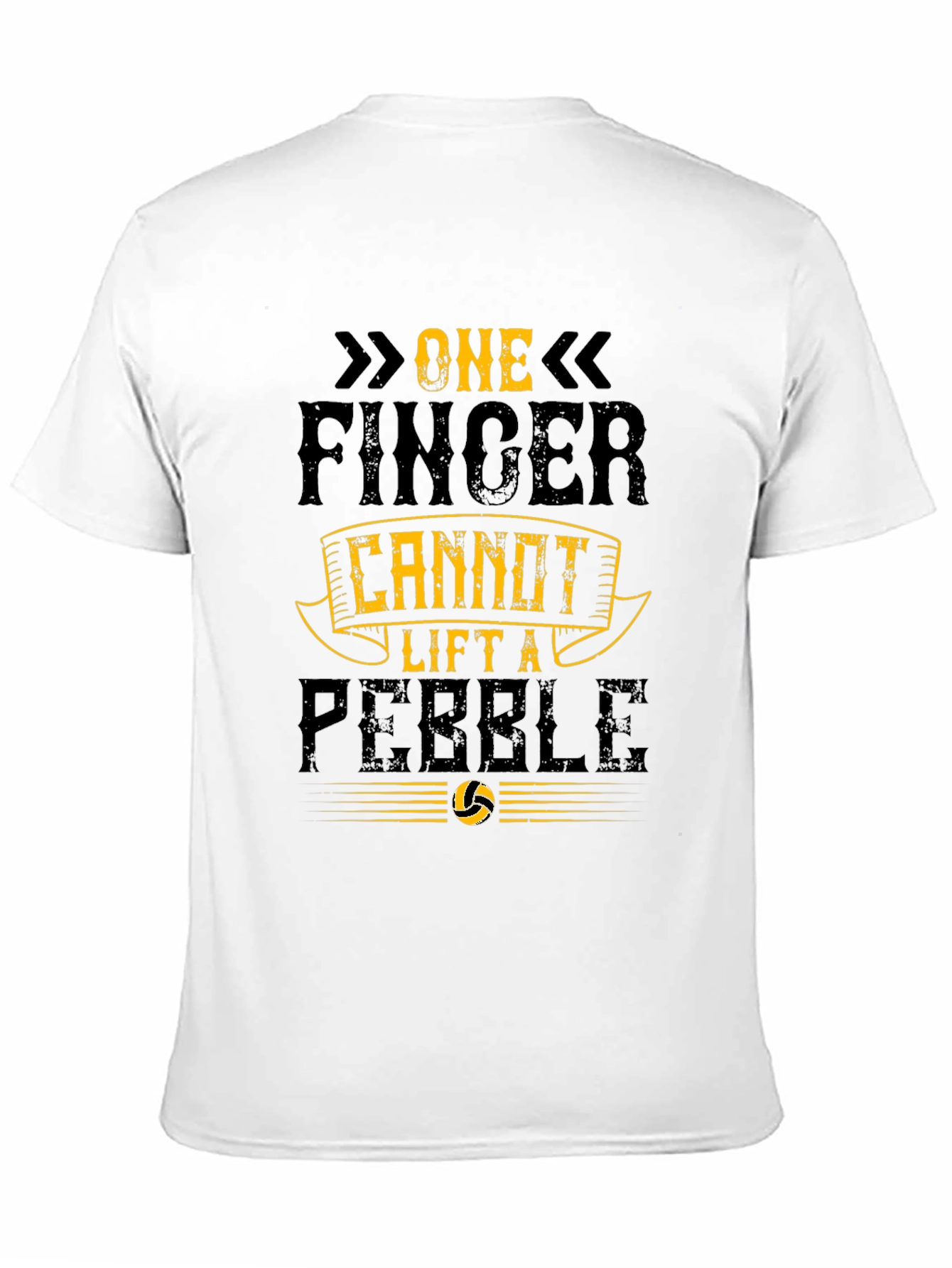 Black One Finger Cannot Lift a Pebble Graphic Tee view 11