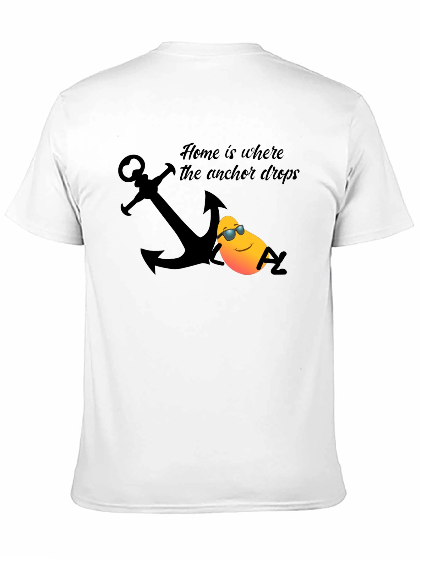 Black Nautical Relax T-Shirt: Home is Where the Anchor Drops view 11