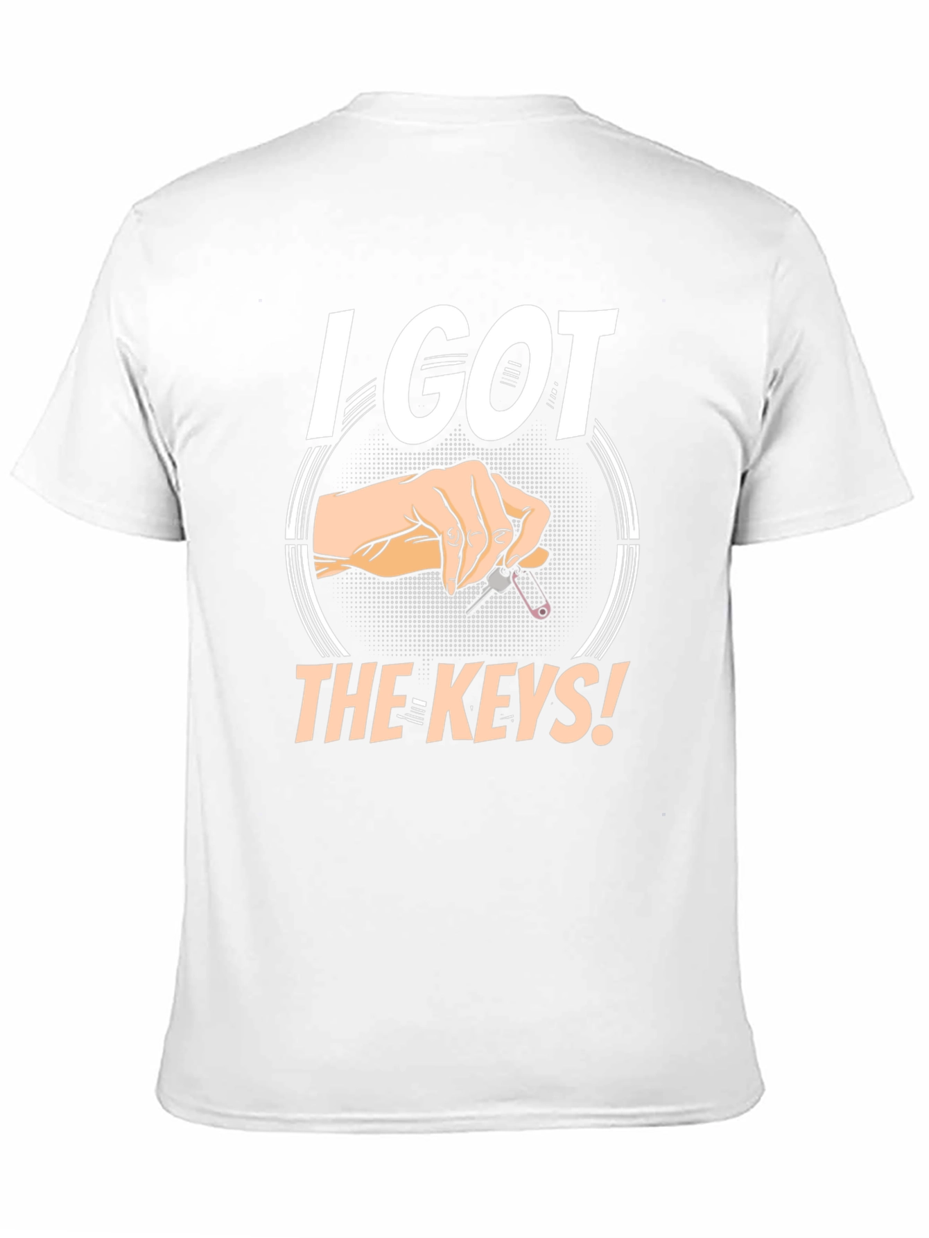 Black I Got The Keys! Men's Black Graphic T-Shirt view 11