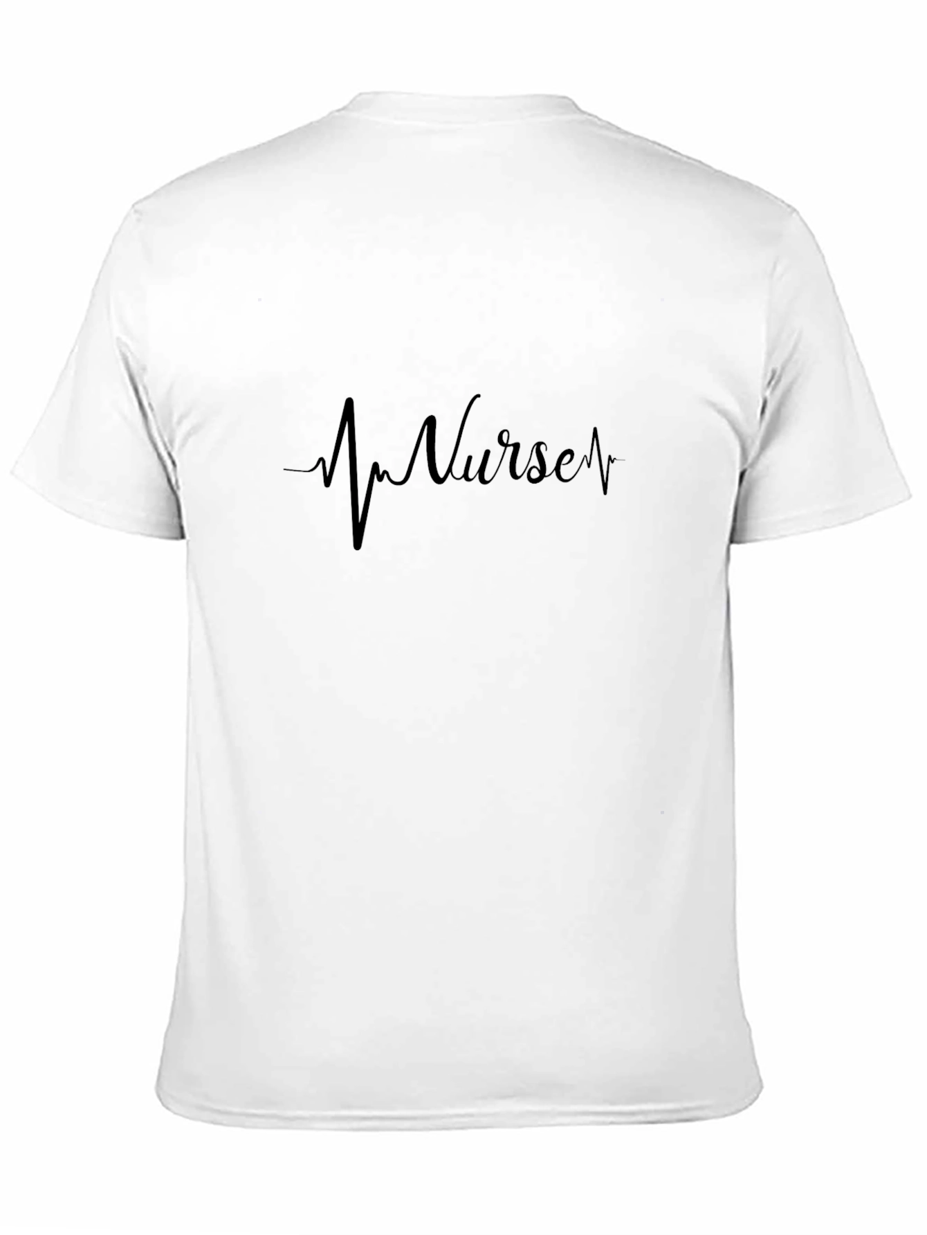 Black Nurse Heartbeat Graphic Tee - Black Cotton T-Shirt view 11