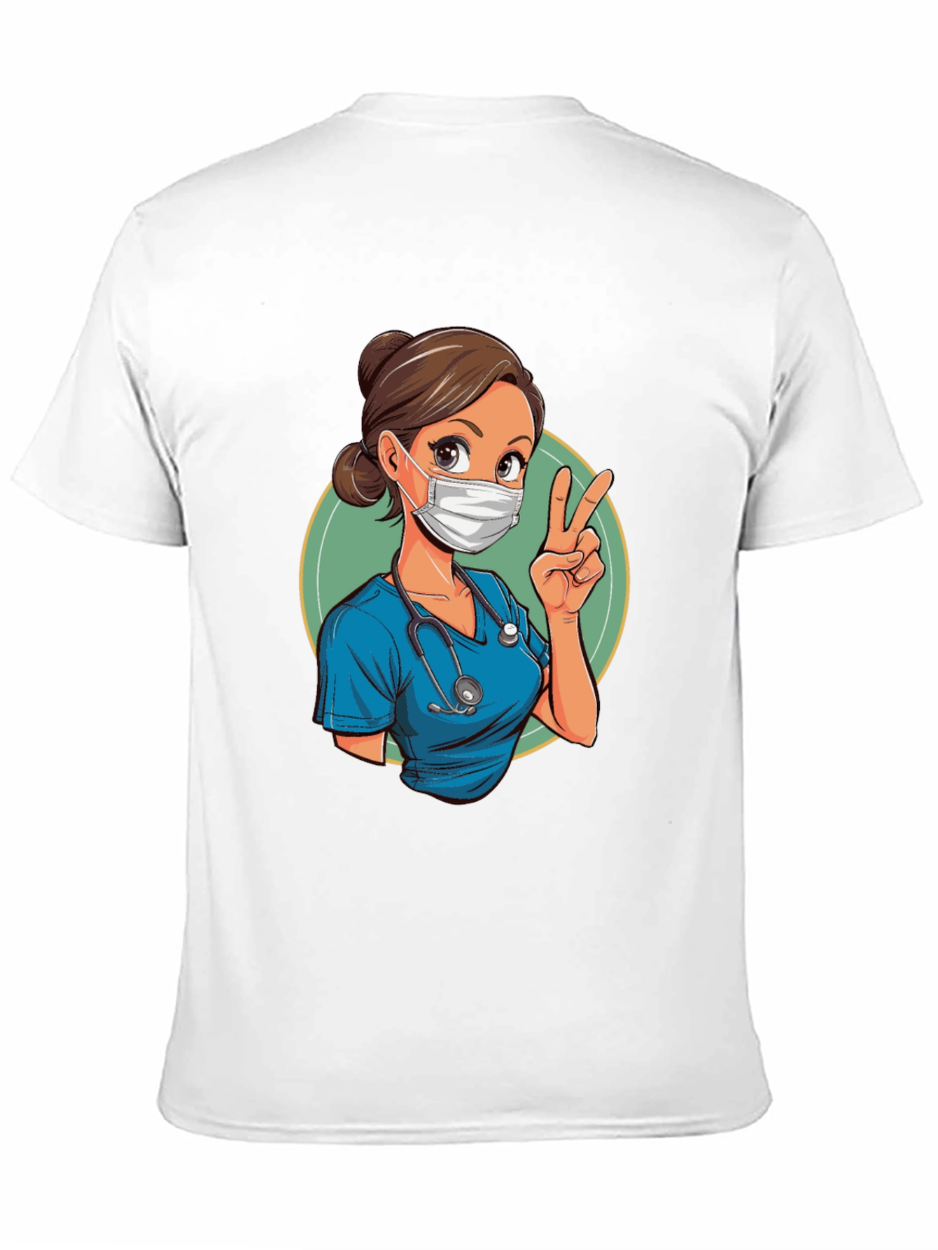 Black Nurse Cartoon Graphic Tee - Essential Worker view 11