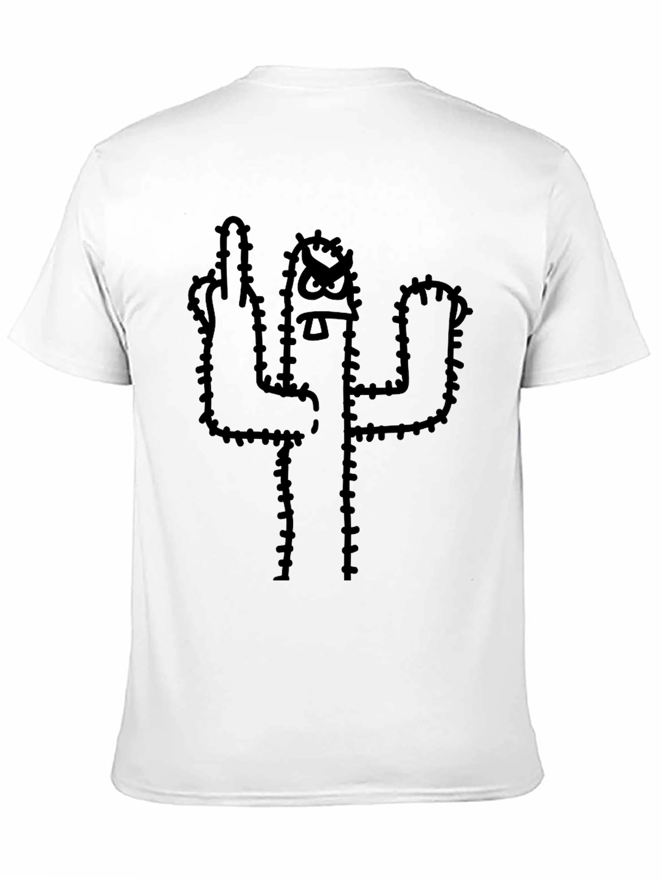 Black Cactus Middle Finger Graphic T-Shirt view 11