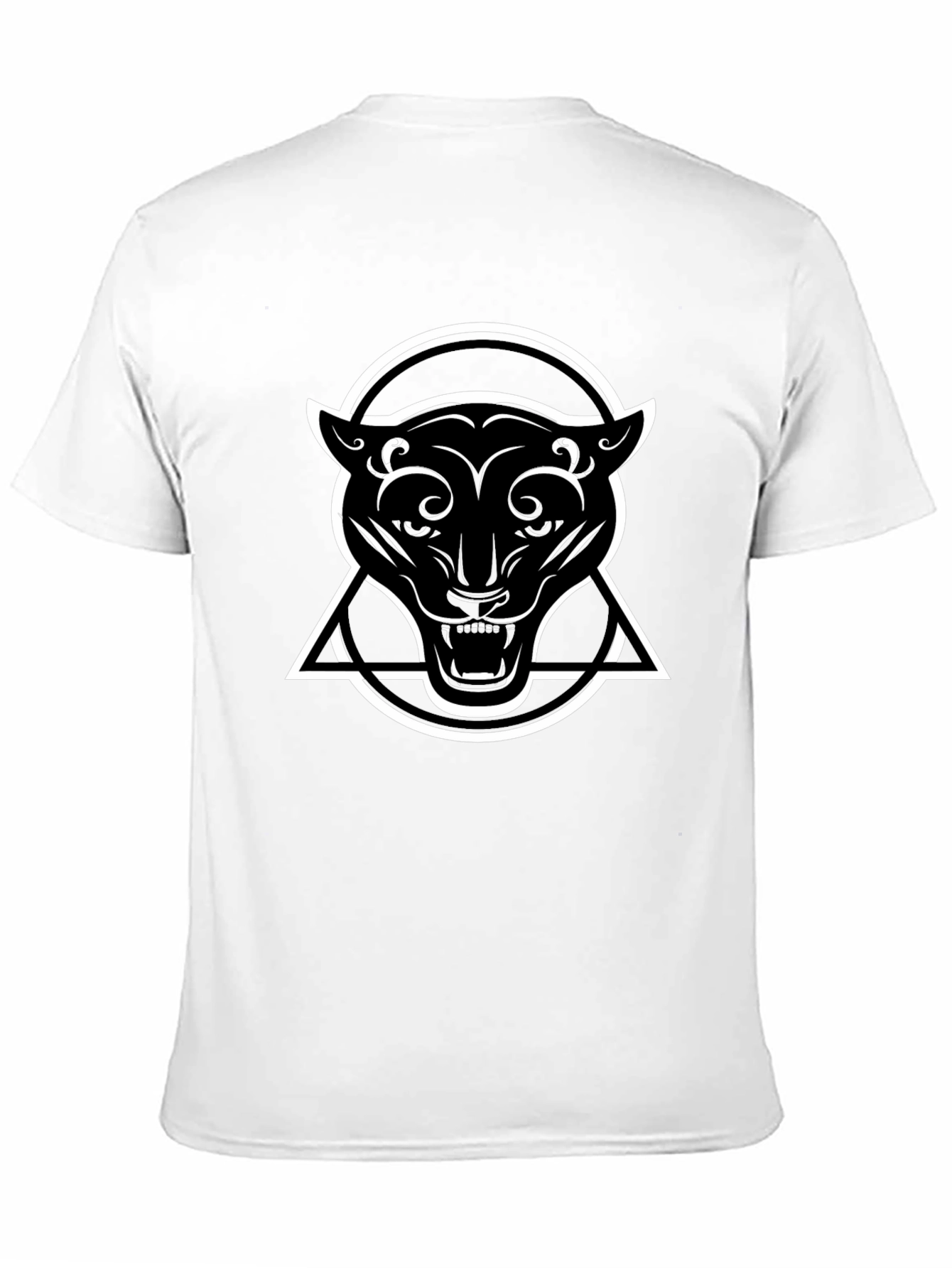 Black Black Panther Graphic Tee - Circle Triangle Design view 11