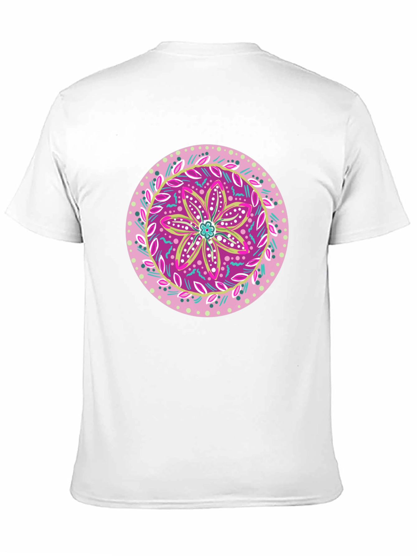 Black Floral Mandala Graphic Tee - Casual Black T-Shirt view 11