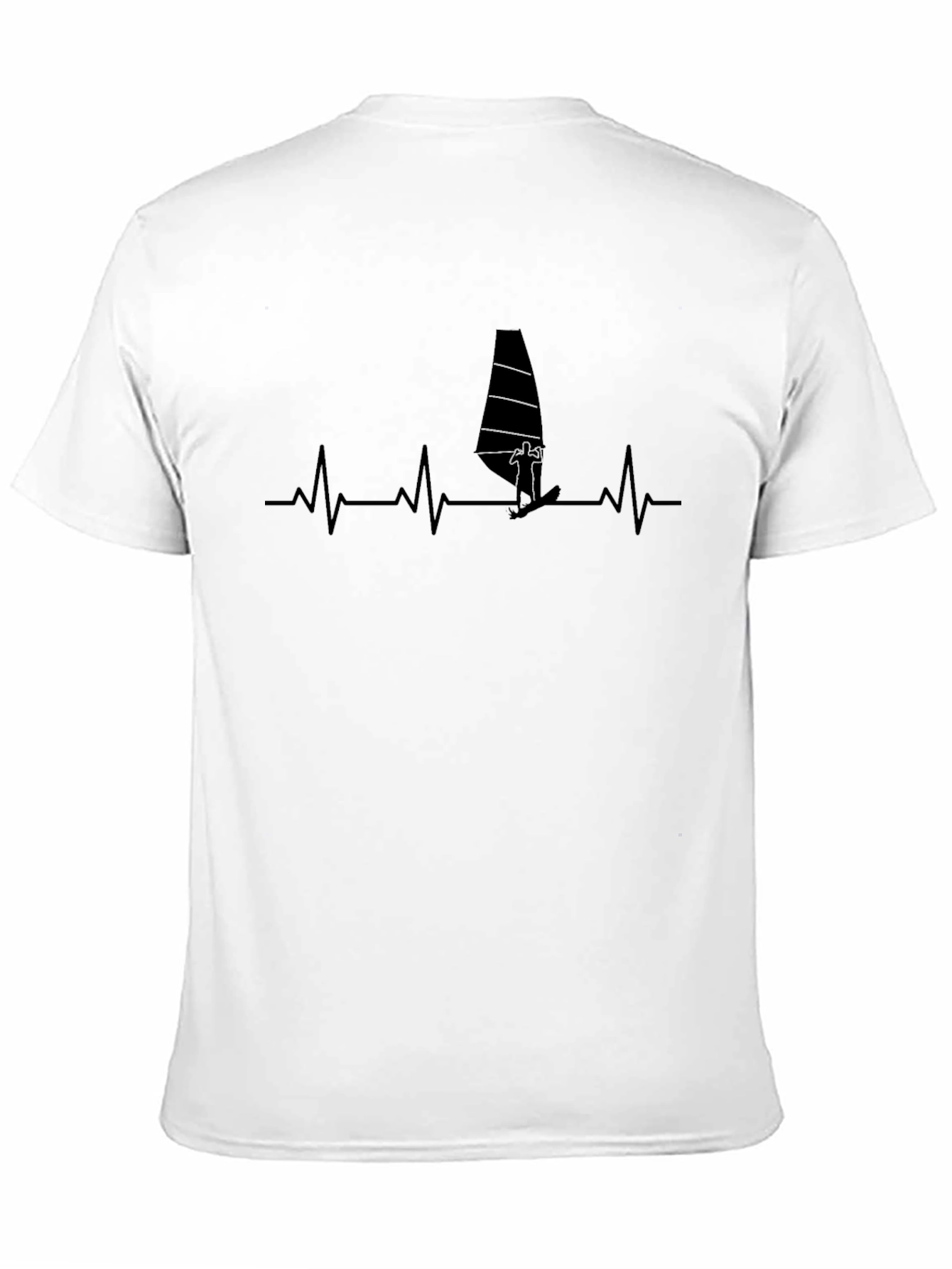 Black Windsurfing Heartbeat T-Shirt - Black view 11