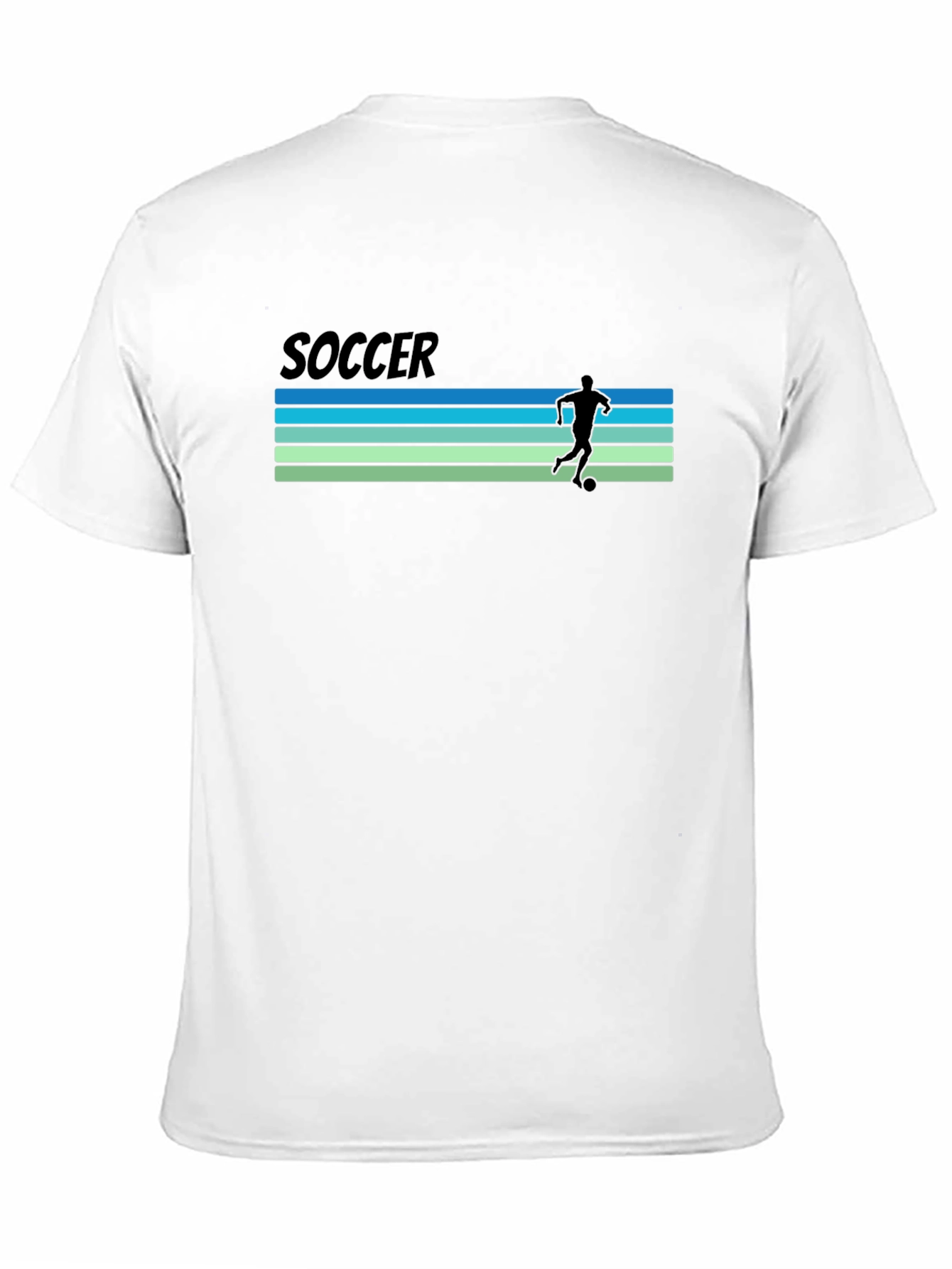 Black Soccer Retro Stripes T-Shirt  view 11