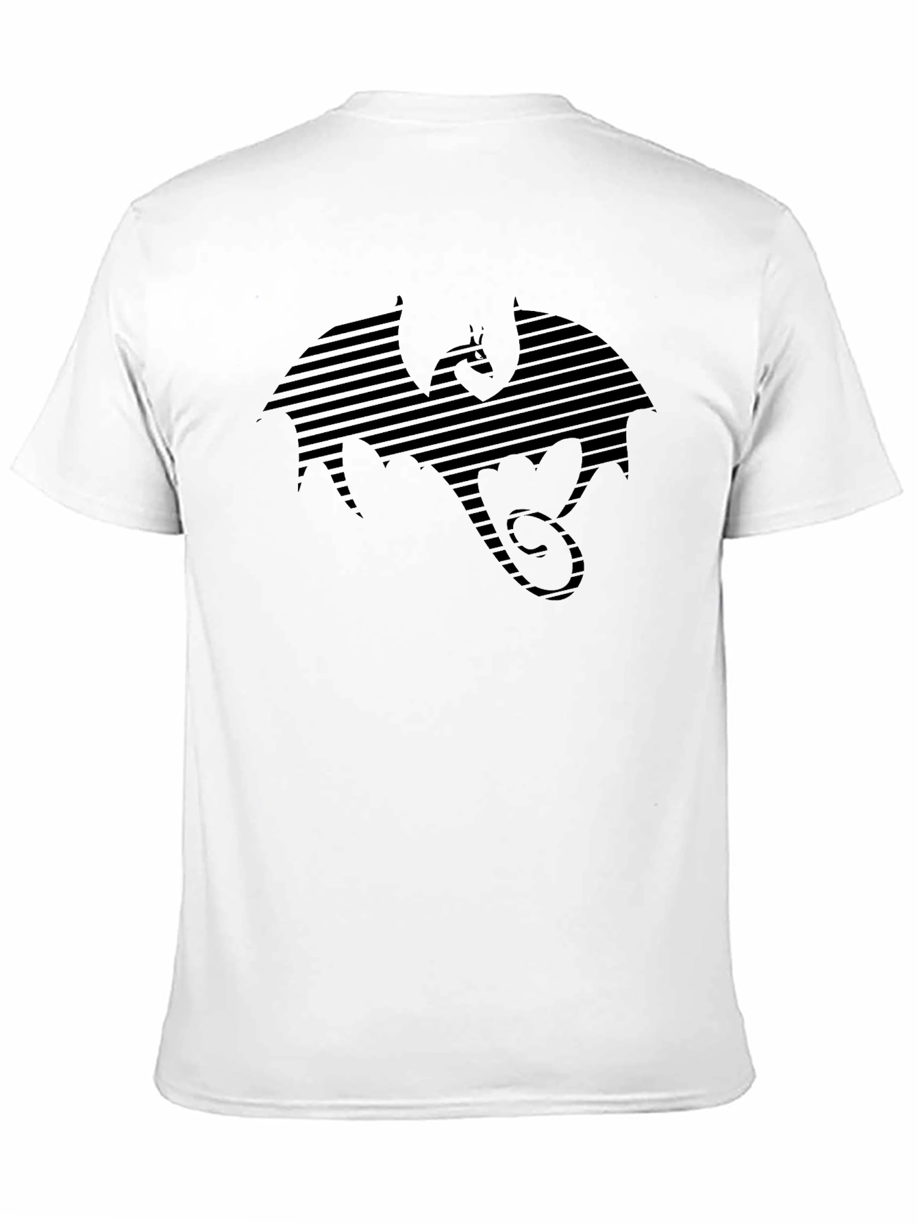 Black Striped Dragon Graphic T-Shirt - Black view 11