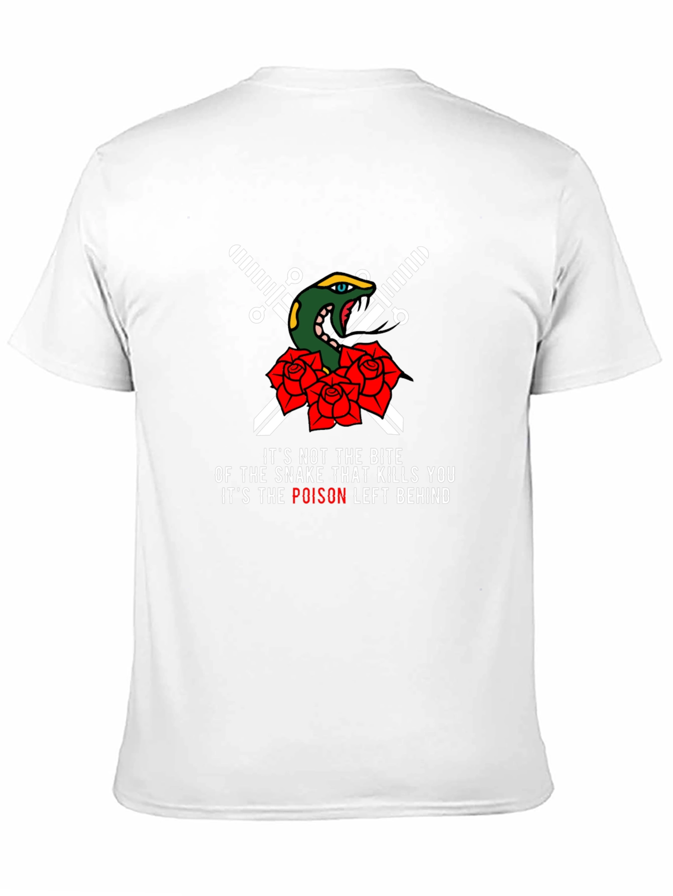 Snake & Roses Graphic T-Shirt - Poisonous Bite Design - 11