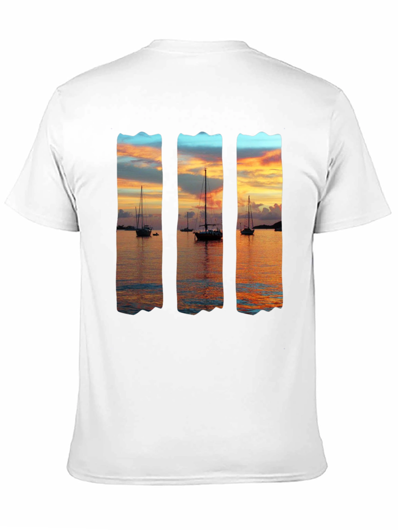 Black Sunset Sailboat Graphic T-Shirt - Black view 11