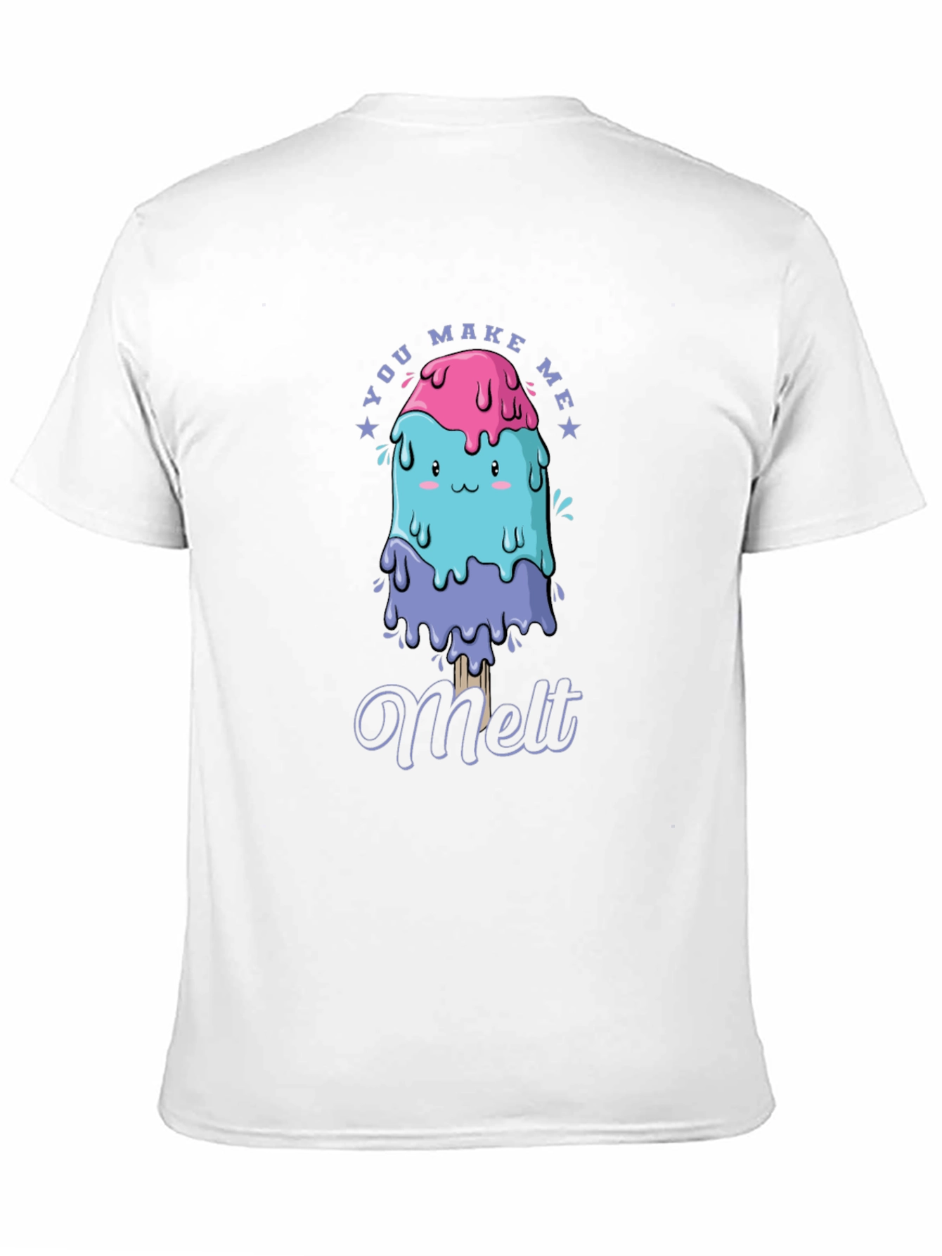 Black You Make Me Melt T-Shirt, Cute Kawaii Ice Cream Tee, Mens Black view 11