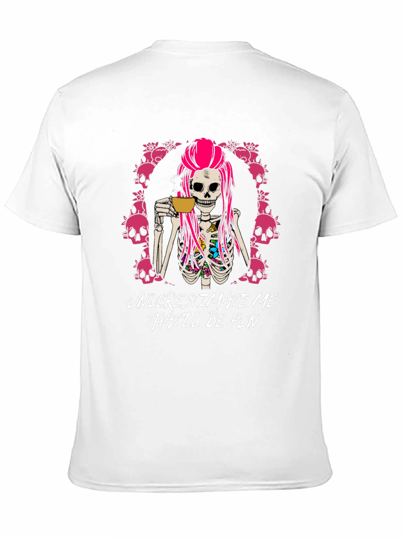 Black Underestimate Me That'll Be Fun T-Shirt - Skull Coffee view 11