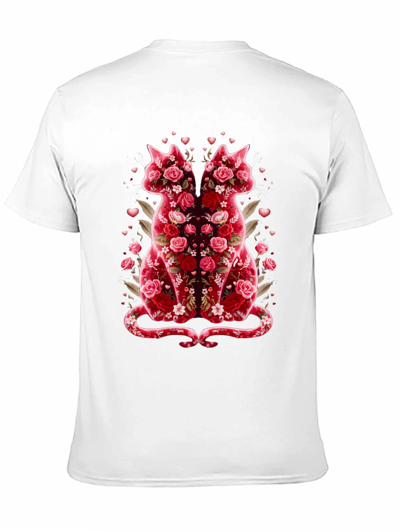 Black Floral Cat Lover T-Shirt - Valentine's Day Edition view 11