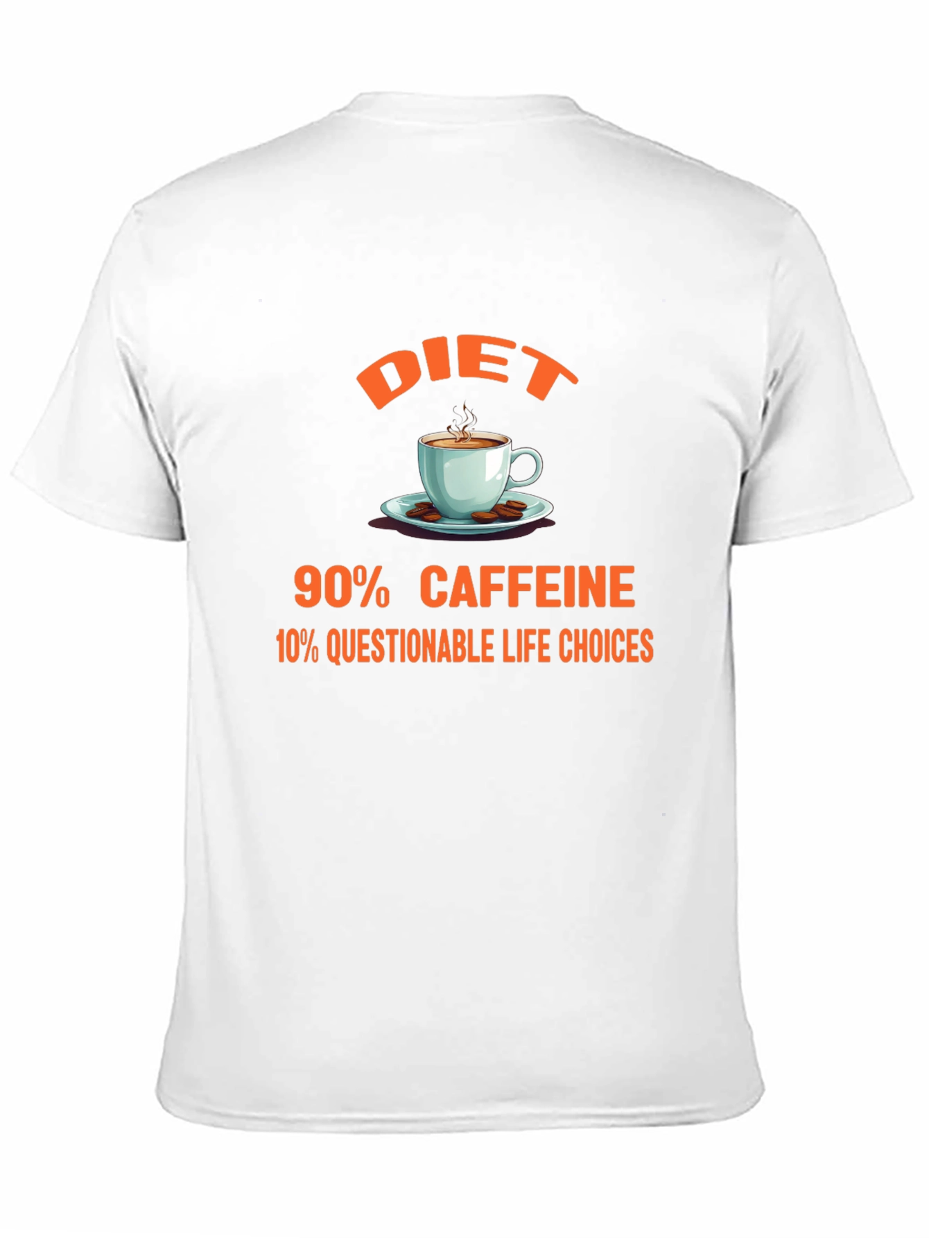 Black Diet 90% Caffeine Graphic Tee - Novelty Coffee Lover Shirt view 11