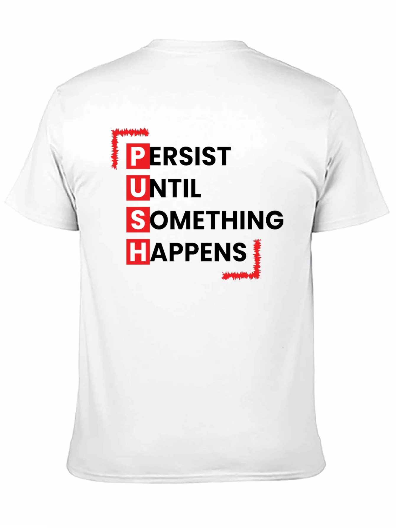 Black PUSH Graphic Tee - Motivational Black T-Shirt view 11