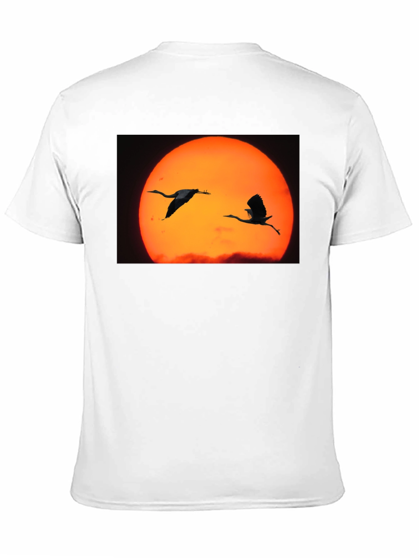 Black Sunset Birds Black T-Shirt view 11