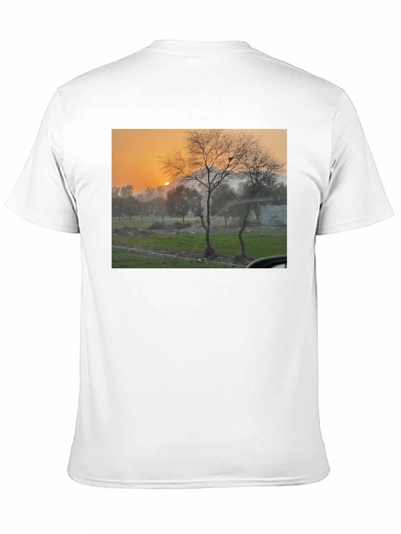 Black Nature Scene Black T-Shirt view 11