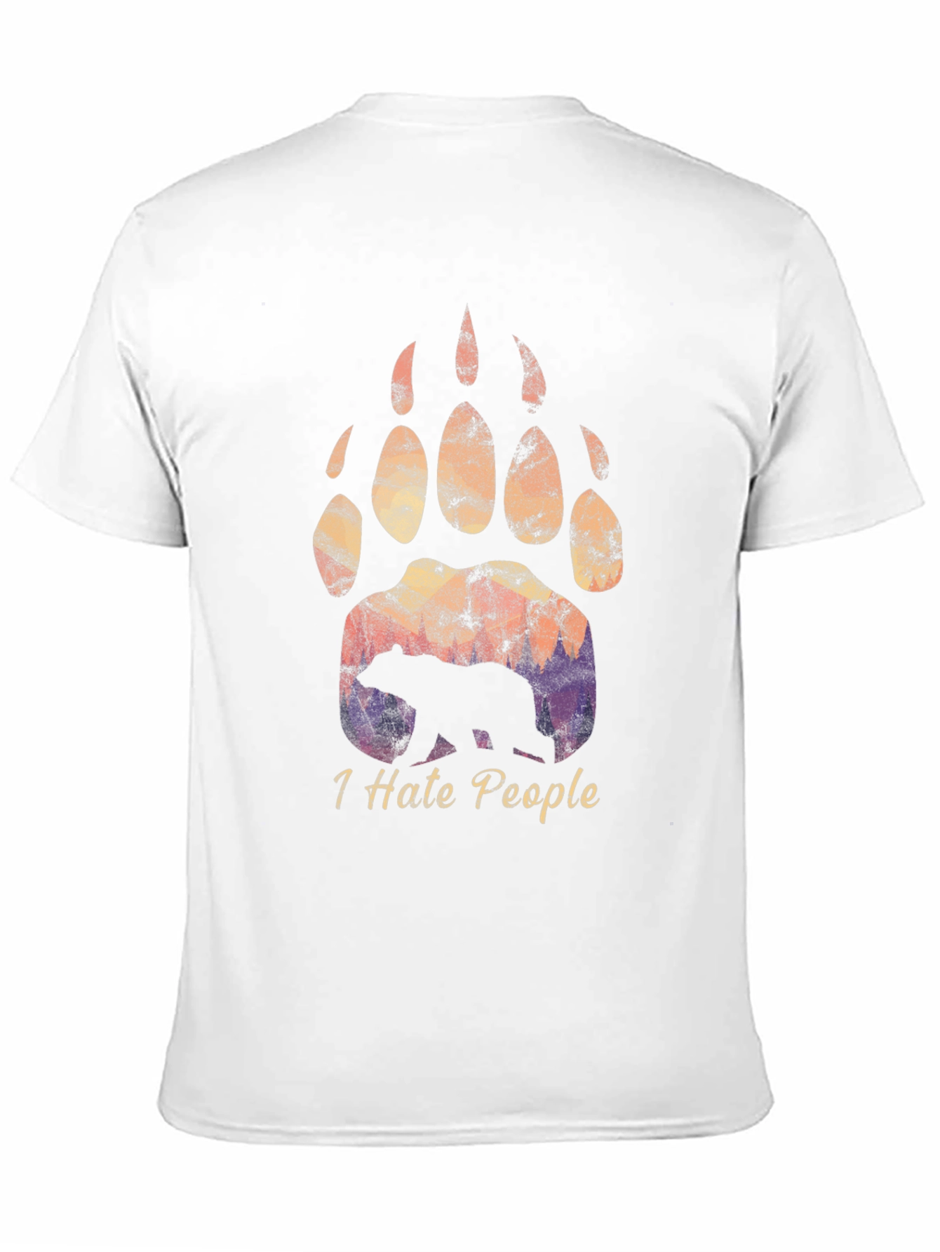 Black I Hate People Bear Paw T-Shirt view 11