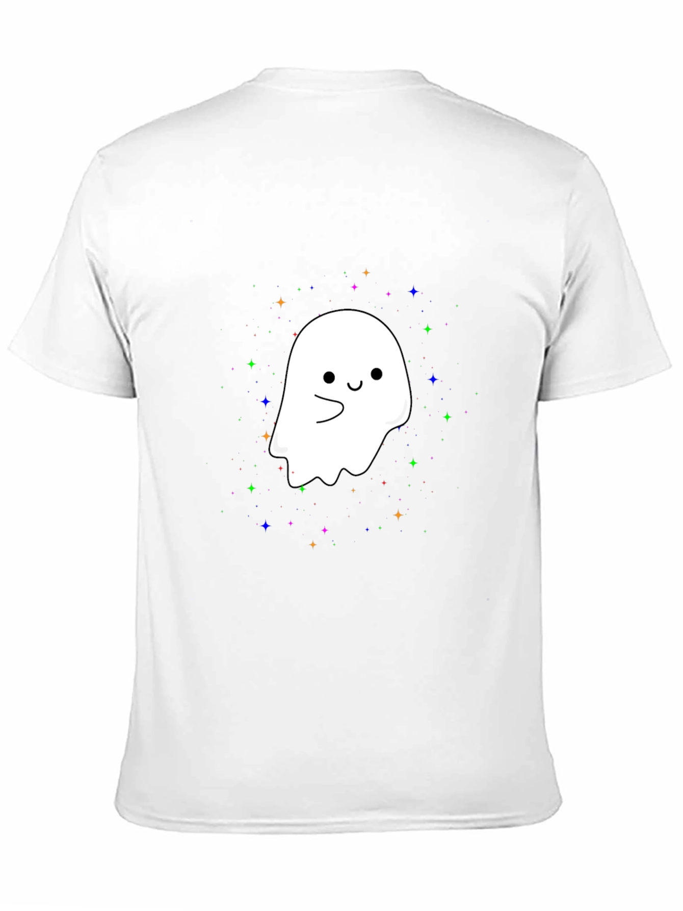 Black Cute Ghost Graphic Tee - Halloween Spooky Season T-Shirt view 11