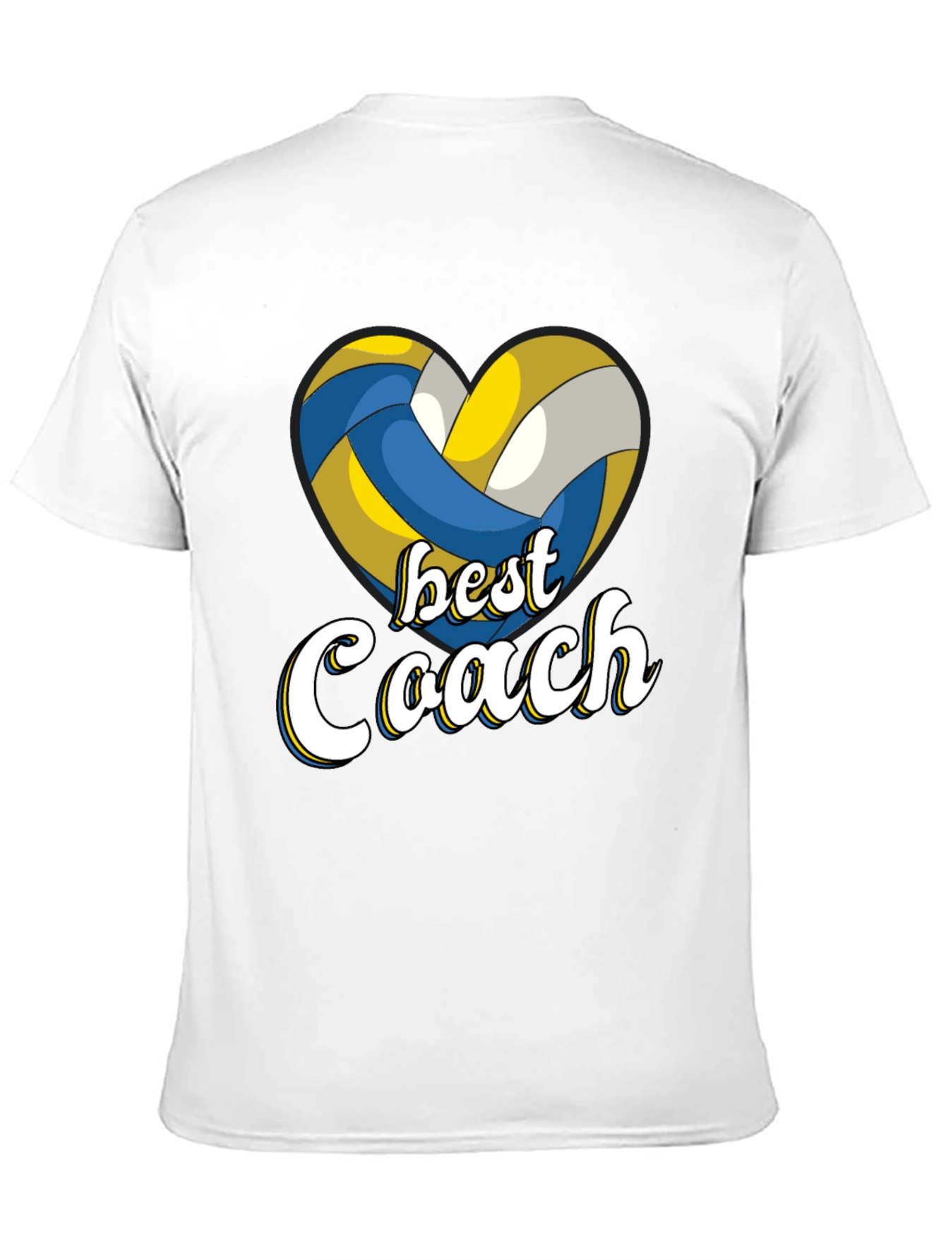 Black Best Coach Volleyball Heart T-Shirt view 11