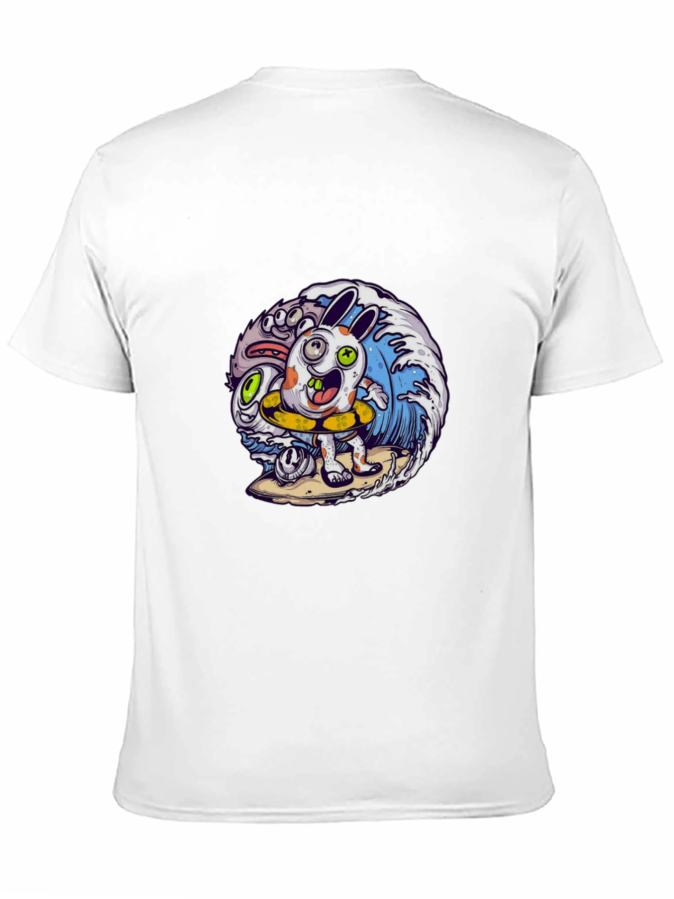 Black Surfing Rabbit Graphic Tee view 11