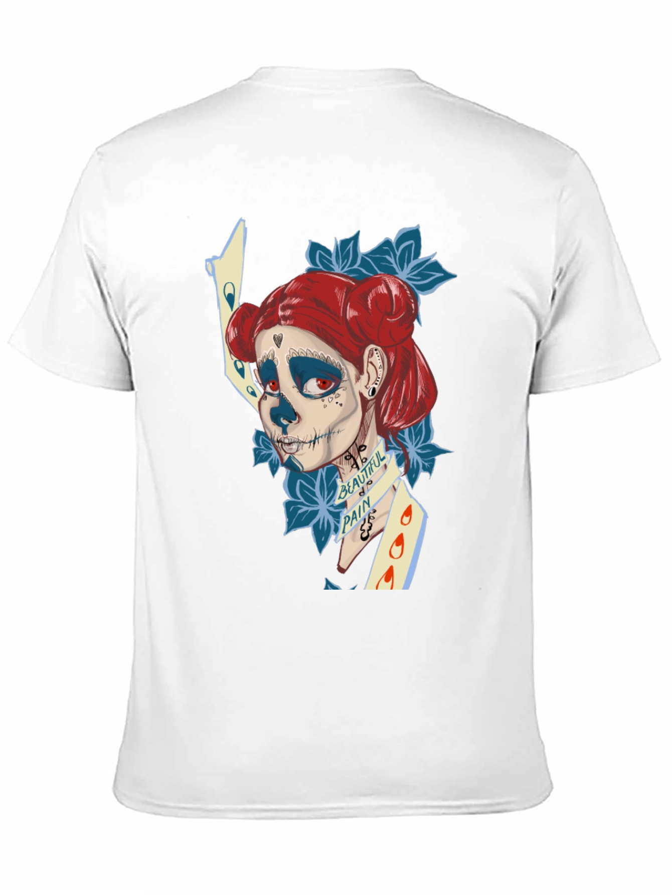 Black Sugar Skull Art T-Shirt view 11