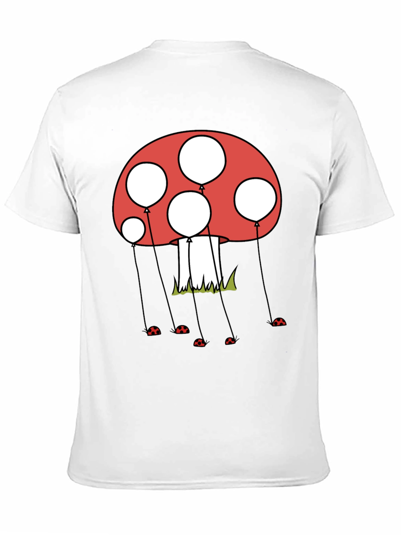 Black Mushroom Balloon Graphic Tee - Black Cotton Blend view 11