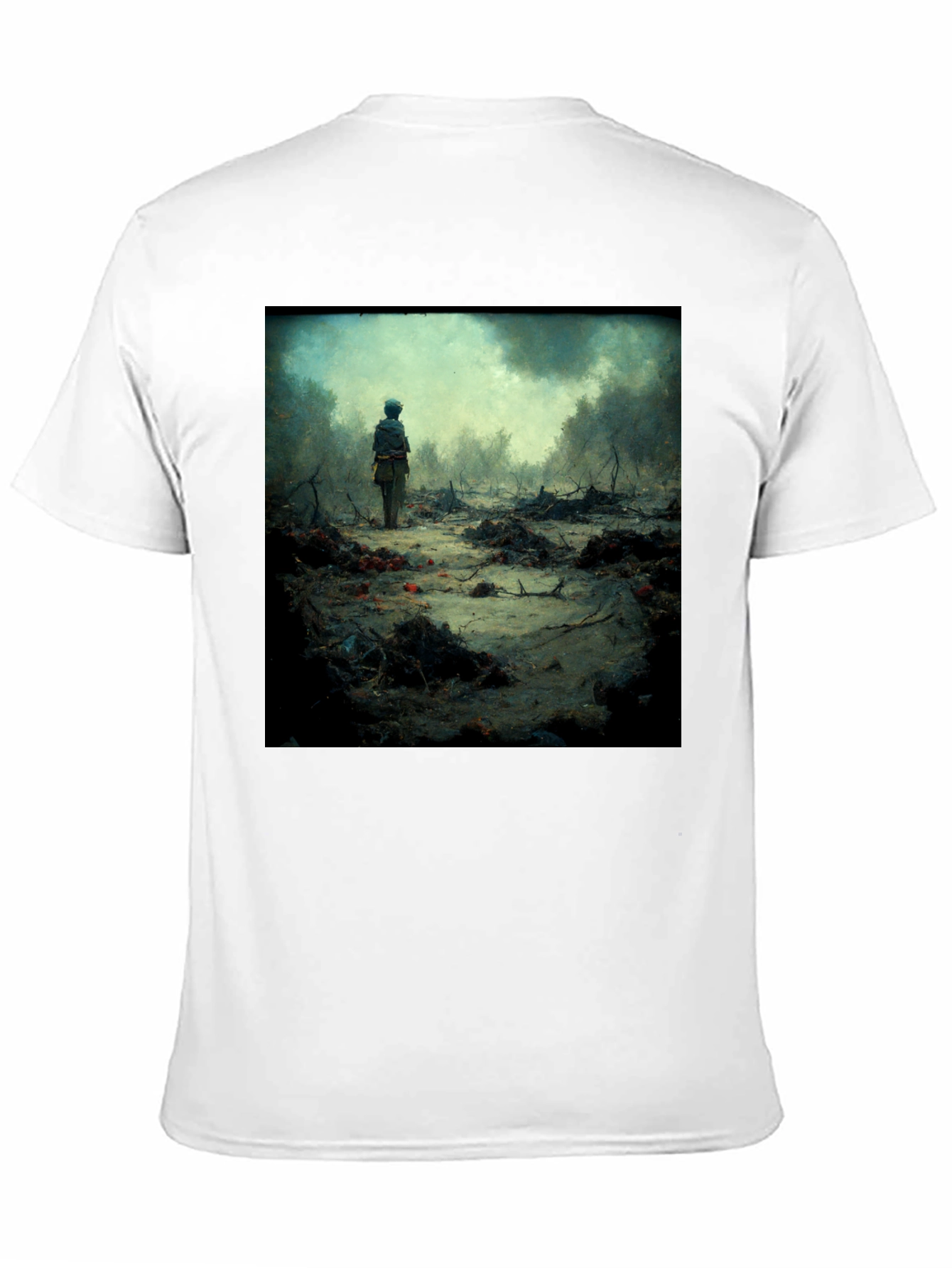 Black Artistic Scene Printed T-Shirt view 11