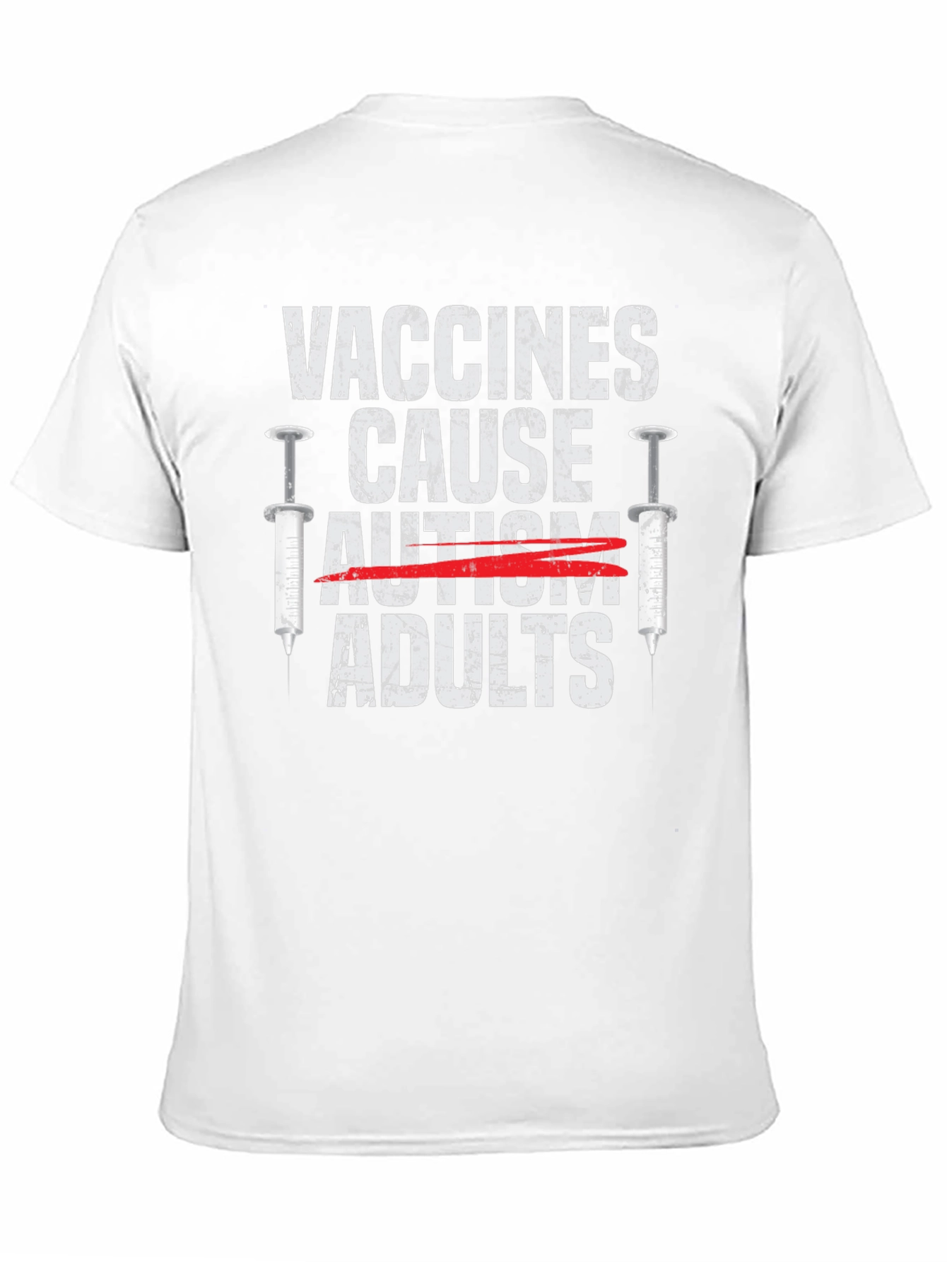 Black Vaccines Cause Adults Graphic T-Shirt view 11