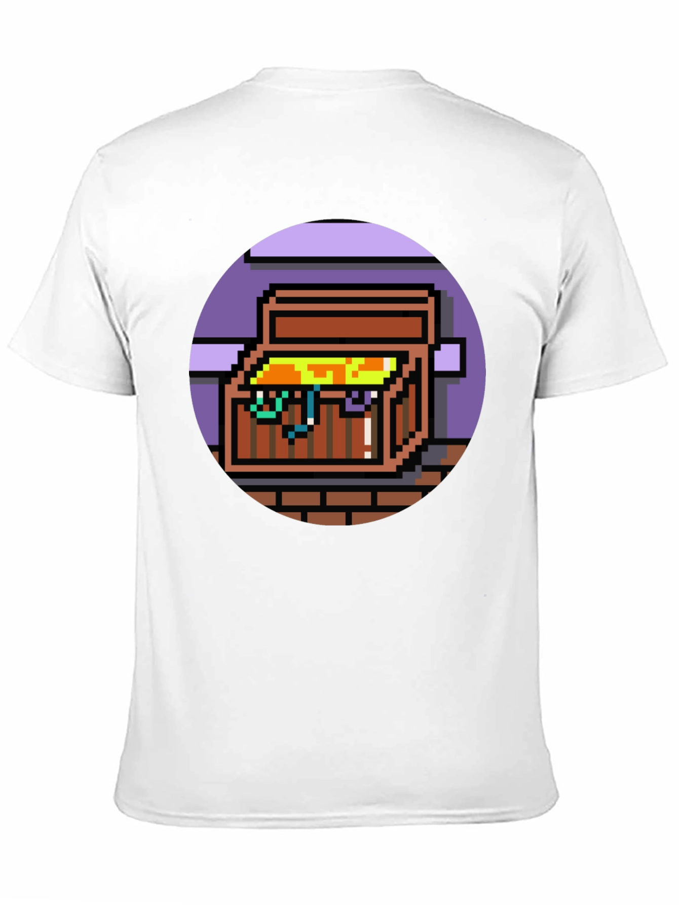 Black Pixelated Treasure Chest Graphic Tee view 11