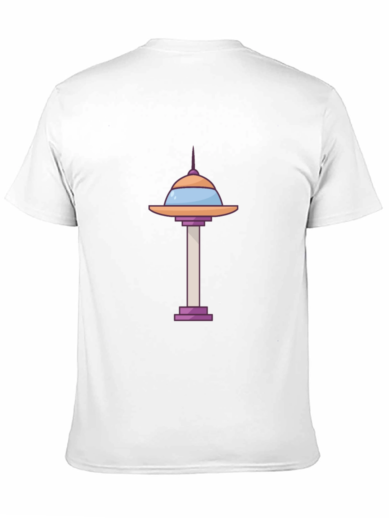 Black Cartoon Space Needle Black T-Shirt view 11