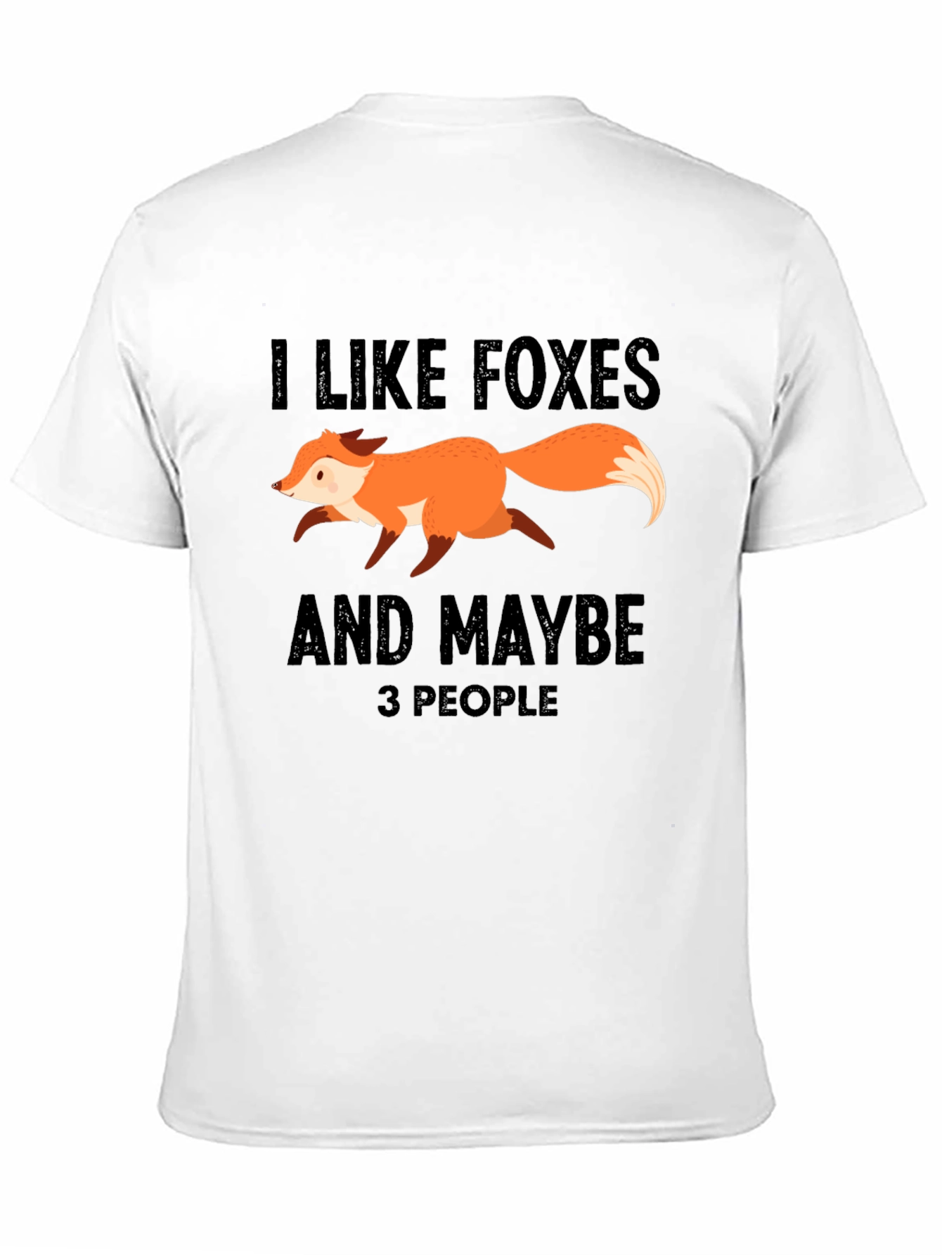 Black Funny Fox Lover Graphic T-Shirt - I Like Foxes and Maybe 3 People view 11